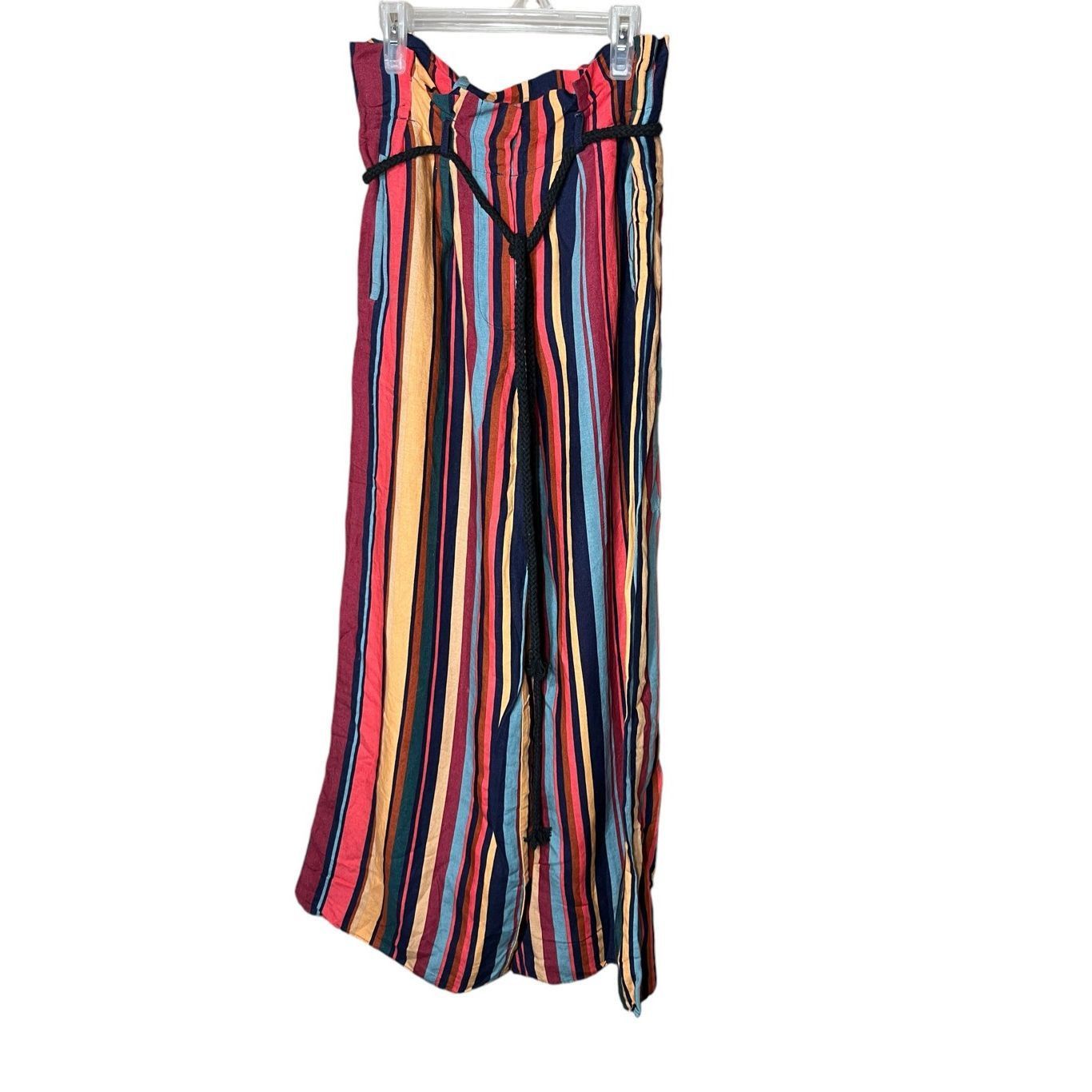 Farm Rio Anthropologie Farm Rio Striped Wide-Leg Pants Size S Size 29" - 1 Thumbnail