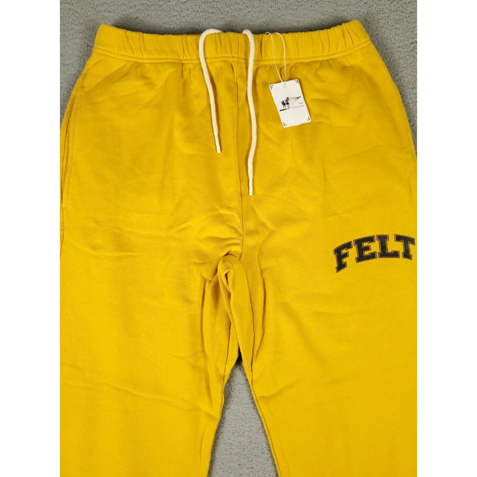 FELT For Every Living Thing Pants Mens XL Yellow Felt Comber Terry Sweatpants Jogger Size US 36 / EU 52 - 2 Thumbnail
