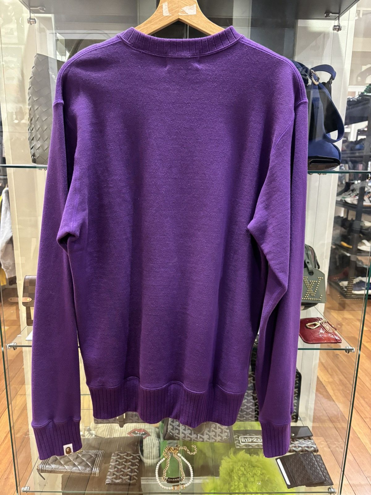 Bape Bape College Crewneck - Purple Size US XL / EU 56 / 4 - 2 Thumbnail