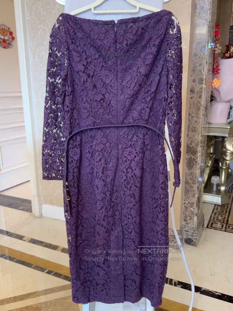 Valentino Valentino Classic purple lace dress Size M / US 6-8 / IT 42-44 - 2 Thumbnail
