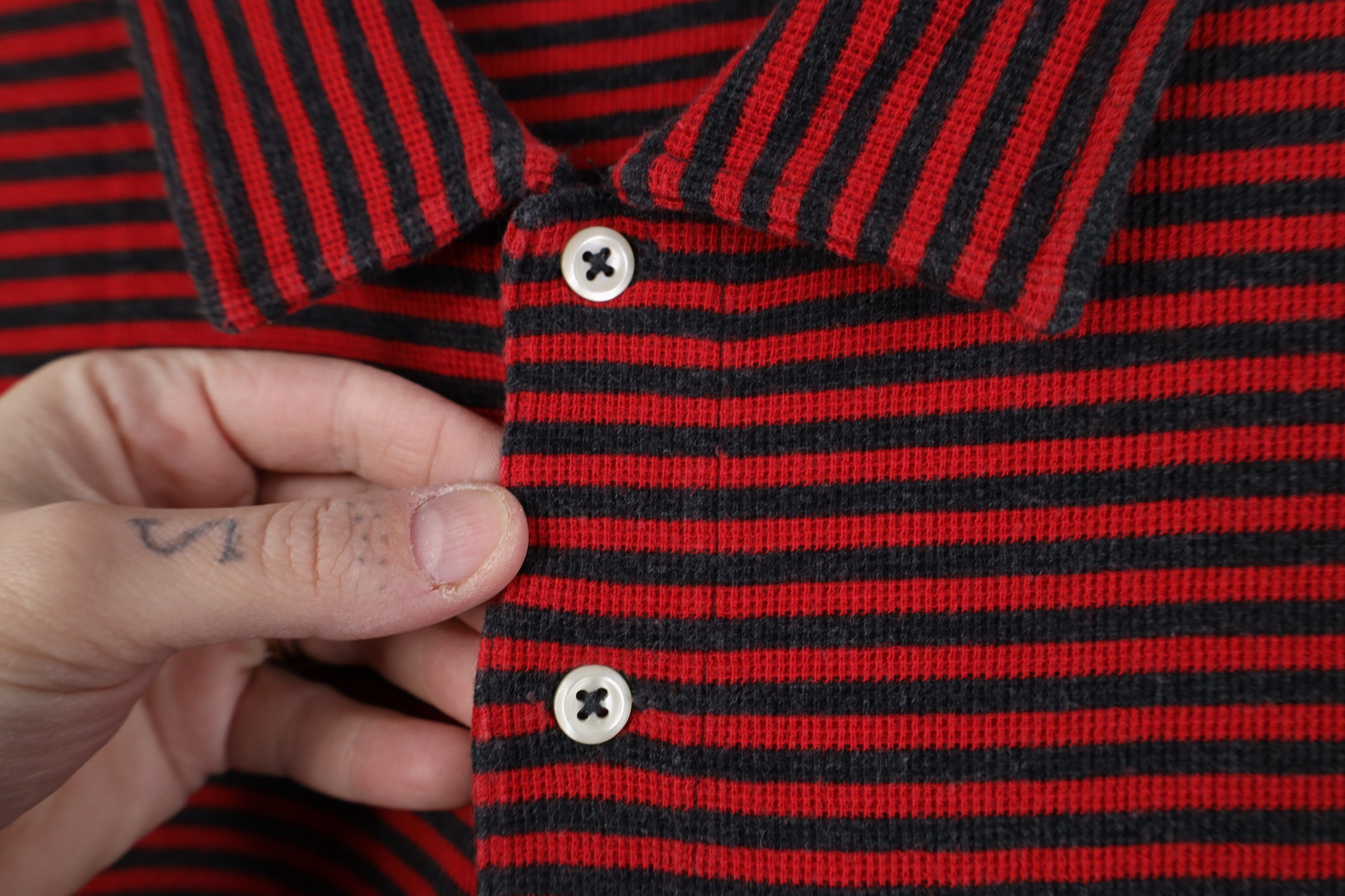 Ralph Lauren Vintage 90s Ralph Lauren Waffle Knit Golf Polo Shirt Red Size US XL / EU 56 / 4 - 9 Thumbnail