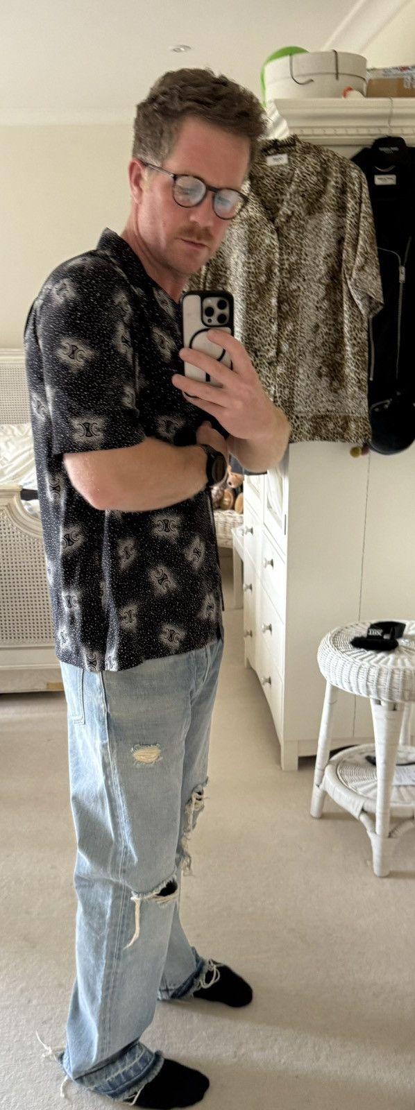 Celine $1.45k SS25 Celine 💯% silk Hawaiian shirt Hedi 39 sample Size US M / EU 48-50 / 2 - 9 Thumbnail