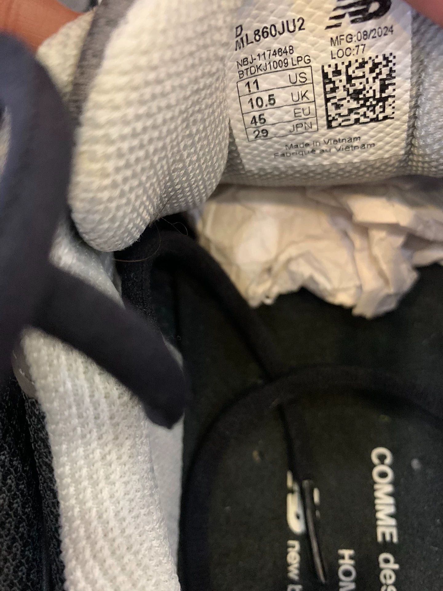 New Balance CDG HOMME x NB MR860 24AW Sneaker 45 Near New Size US 12 / EU 45 - 5 Thumbnail