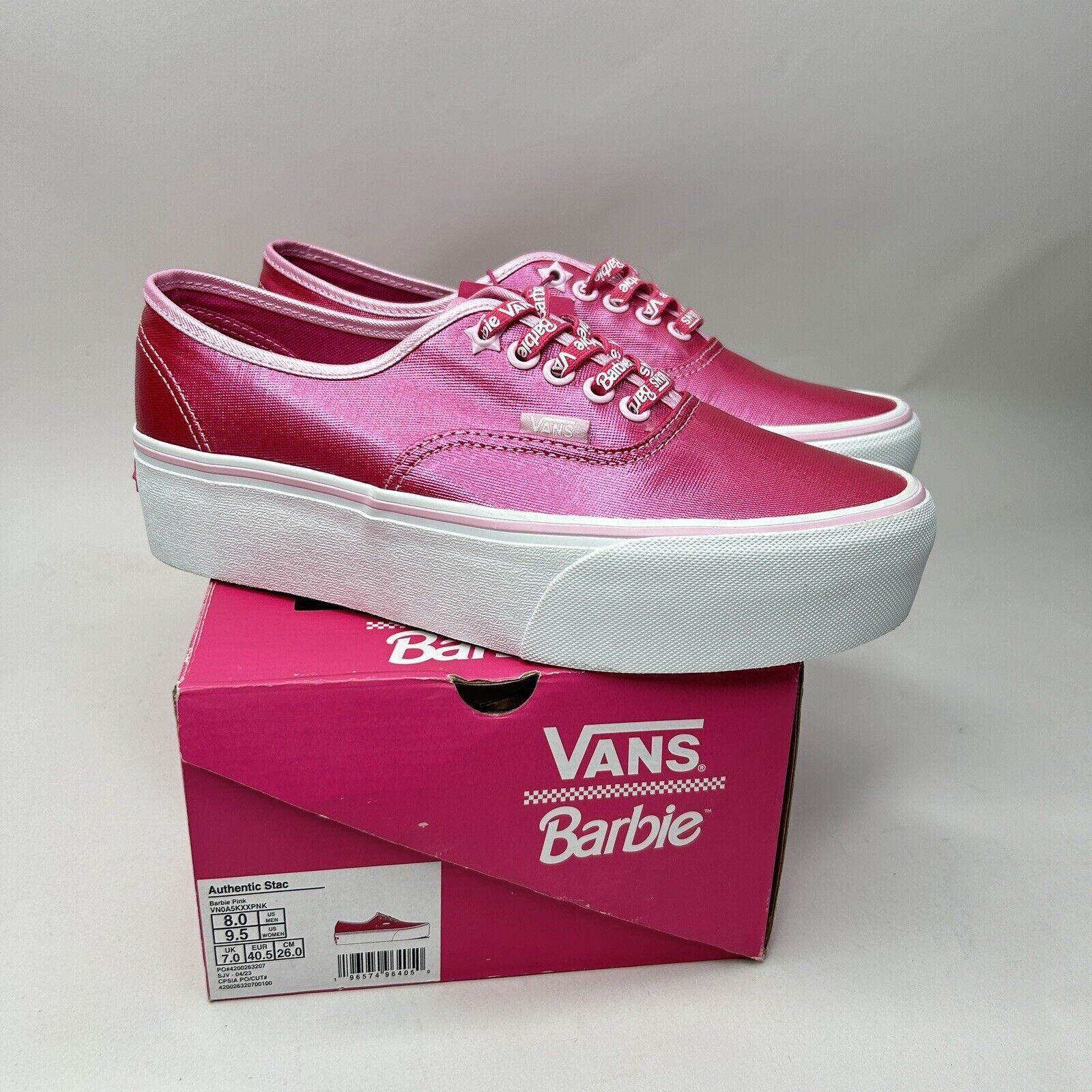 Vans Vans X Barbie Authentic Stac Platform “Hot Pink White” 2023 Size US 9.5 / IT 39.5 - 1 Thumbnail