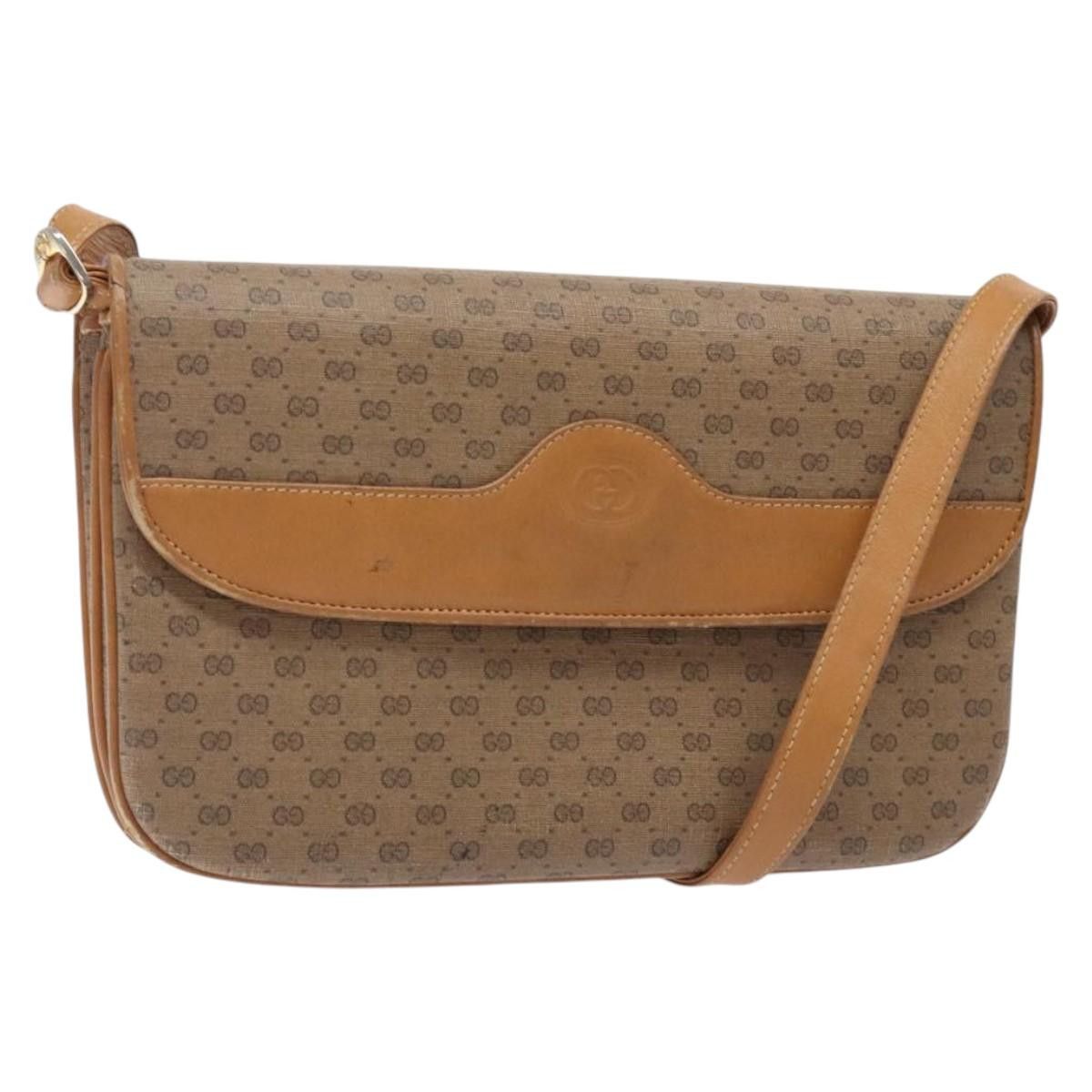 GUCCI Micro GG Supreme Shoulder Bag Pvc Beige Gold 004 106