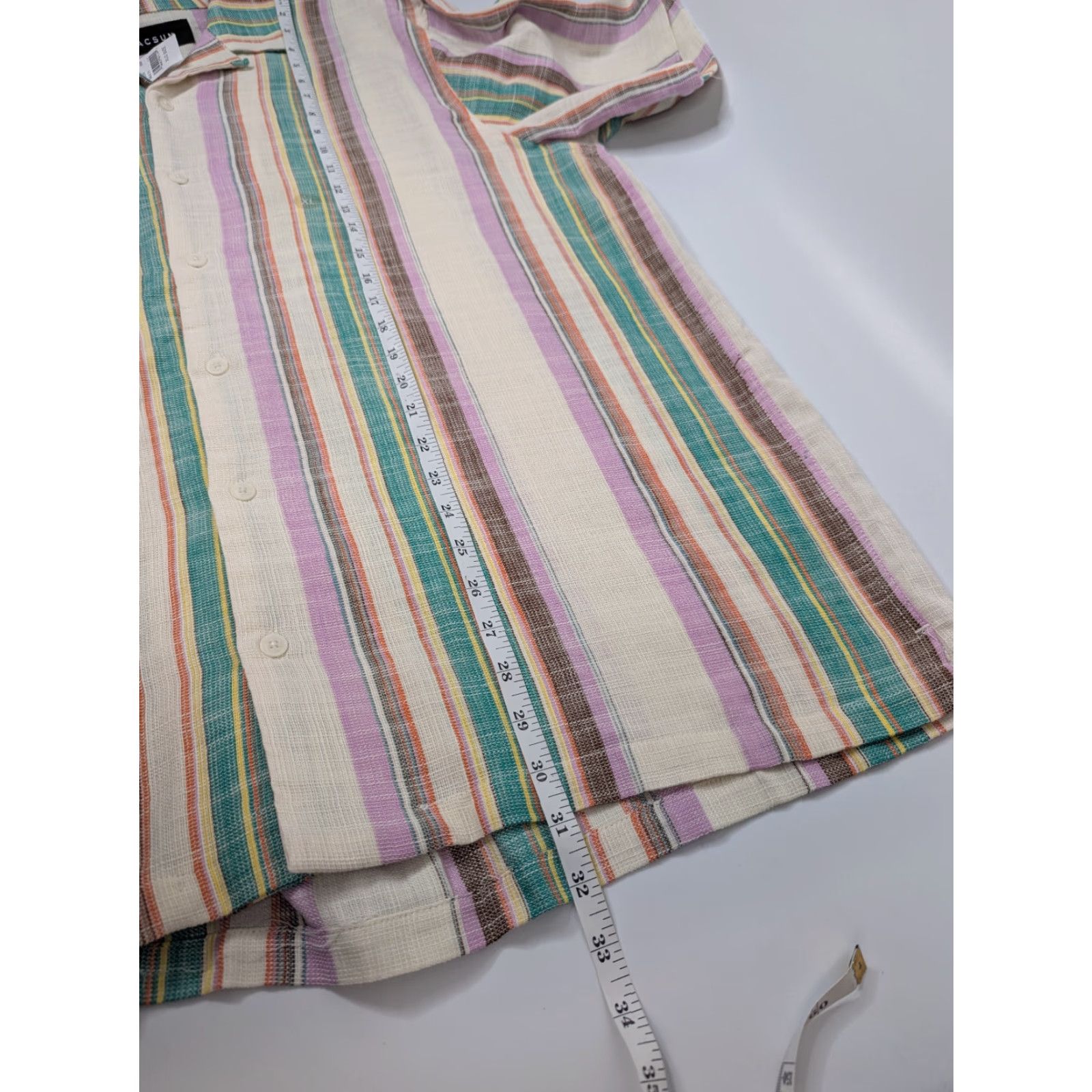 Pacsun NWT PacSun Striped Resort Button Down Shirt XL Men Knit Cotton Multicolor Camp Beach 90s? (Oops) Size US XL / EU 56 / 4 - 5 Thumbnail