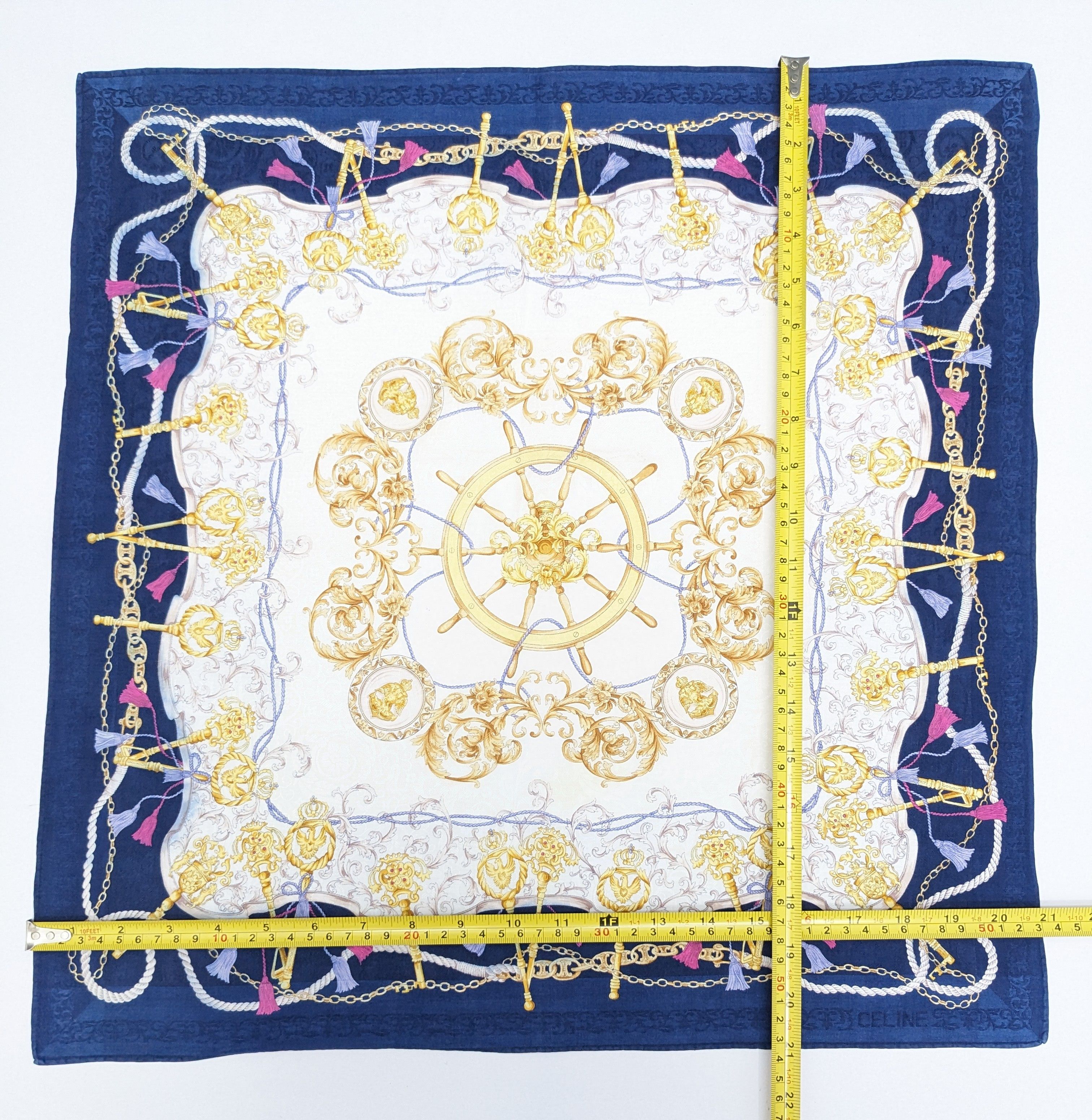 Celine Celine Paris Nautical Key & Wheel Handkerchief Size ONE SIZE - 4 Thumbnail