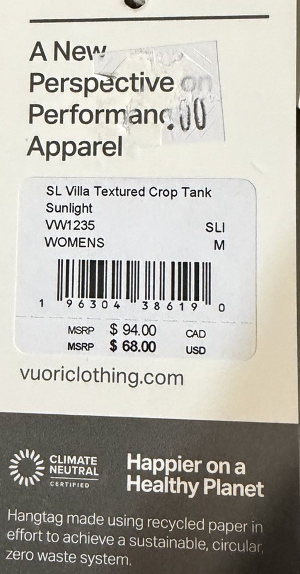 Vuori VUORI VILLA TEXTURED CROP TANK SLEEVELESS SUNLIGHT COLOR SIZ Size M / US 6-8 / IT 42-44 - 4 Thumbnail