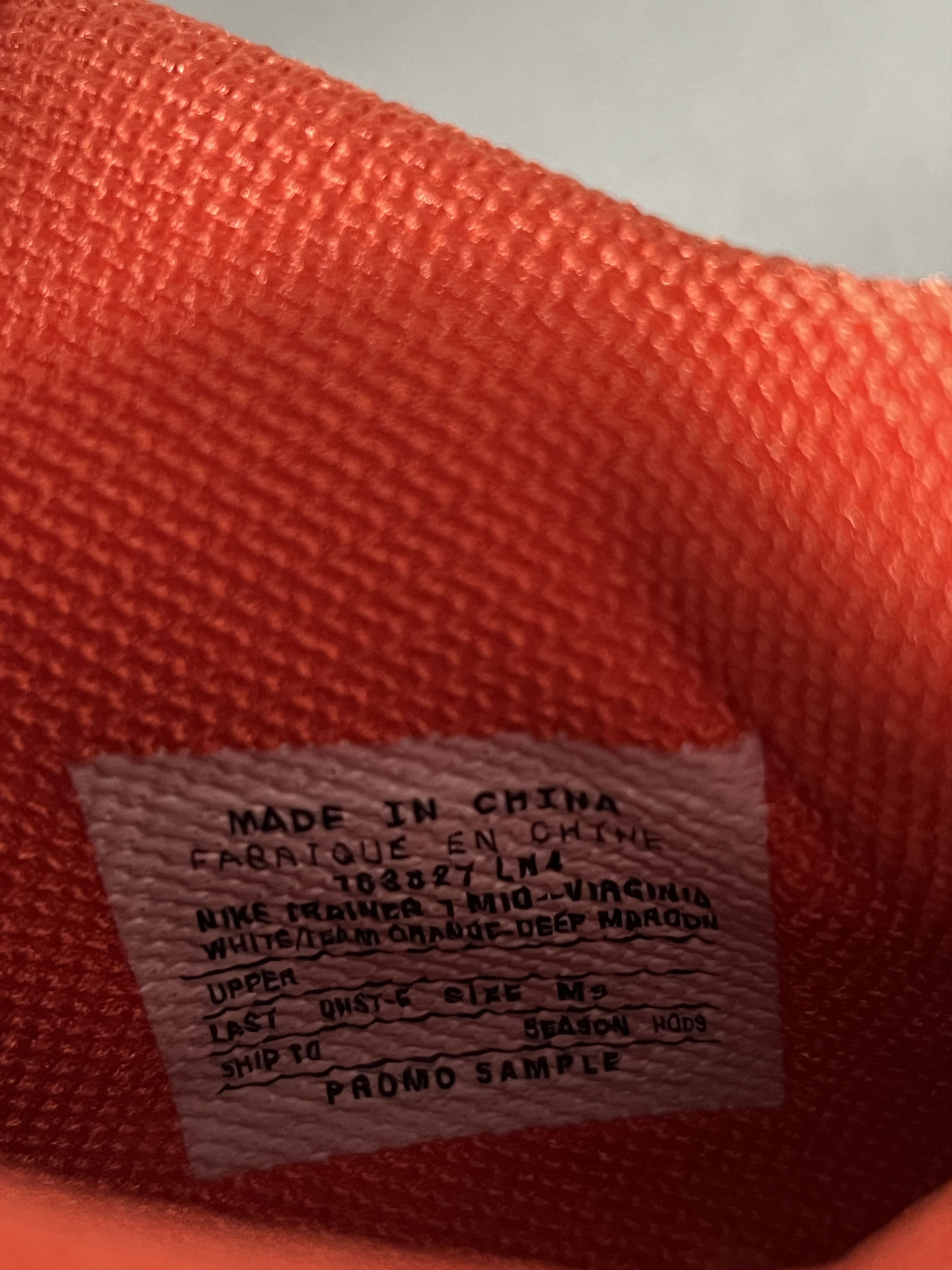 Nike Sample Nike PE Virginia Tech Trainer 1 Mid in White Size US 9 / EU 42 - 9 Thumbnail