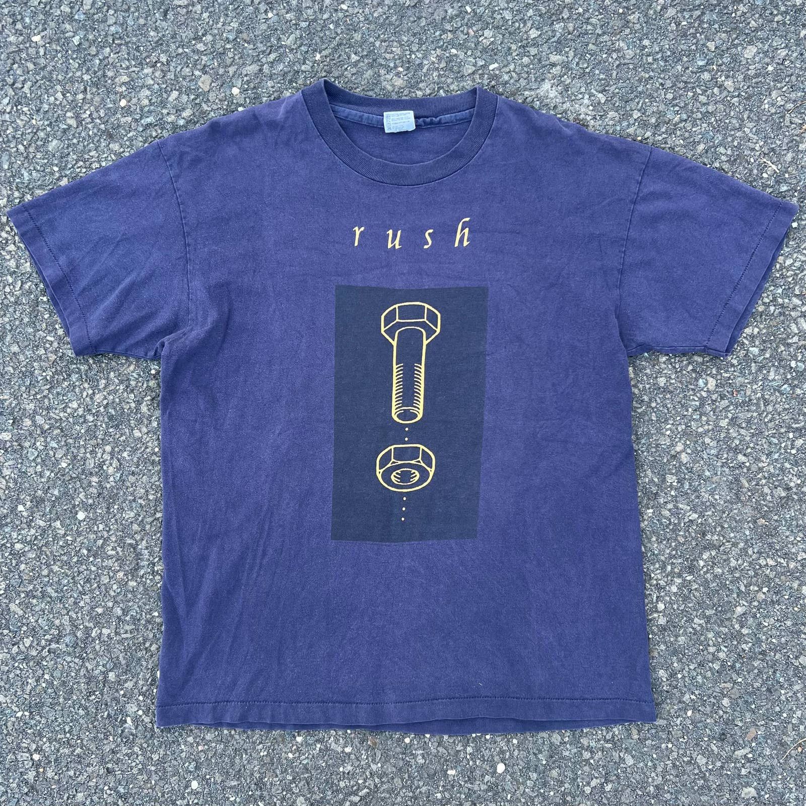 T-shirt Vintage Rush Band — Unisexe En Coton Blanc, Manches Courtes, Neuf Avec étiquettes, Fabrication US