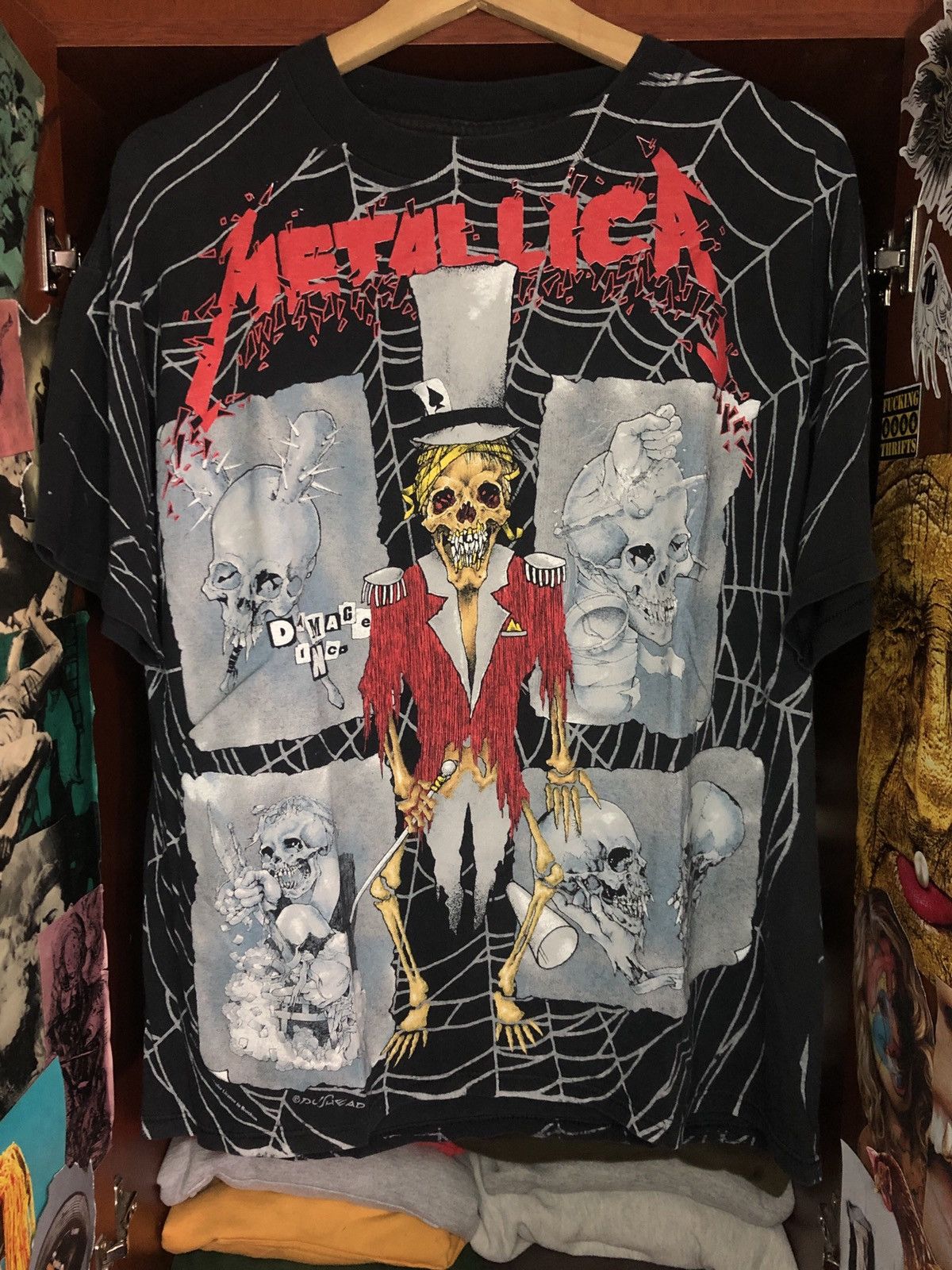 image of Band Tees x Metallica Vintage 1992 Metallica “Pushead Ringmaster” Aop in Black, Men's (Size XL)