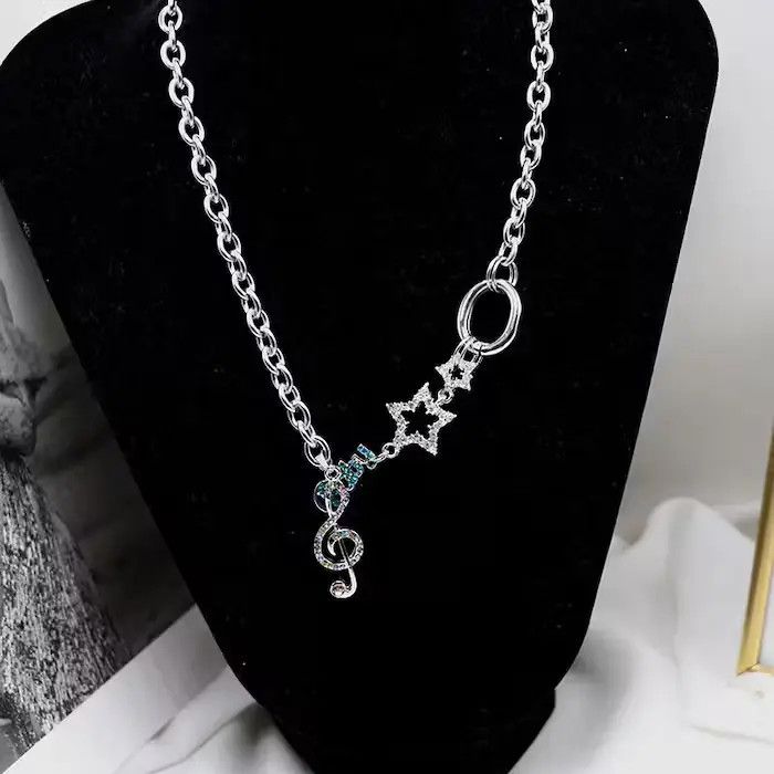 Jewelry Elegant Shiny Star Notes Pendant Necklace Size ONE SIZE - 1 Thumbnail