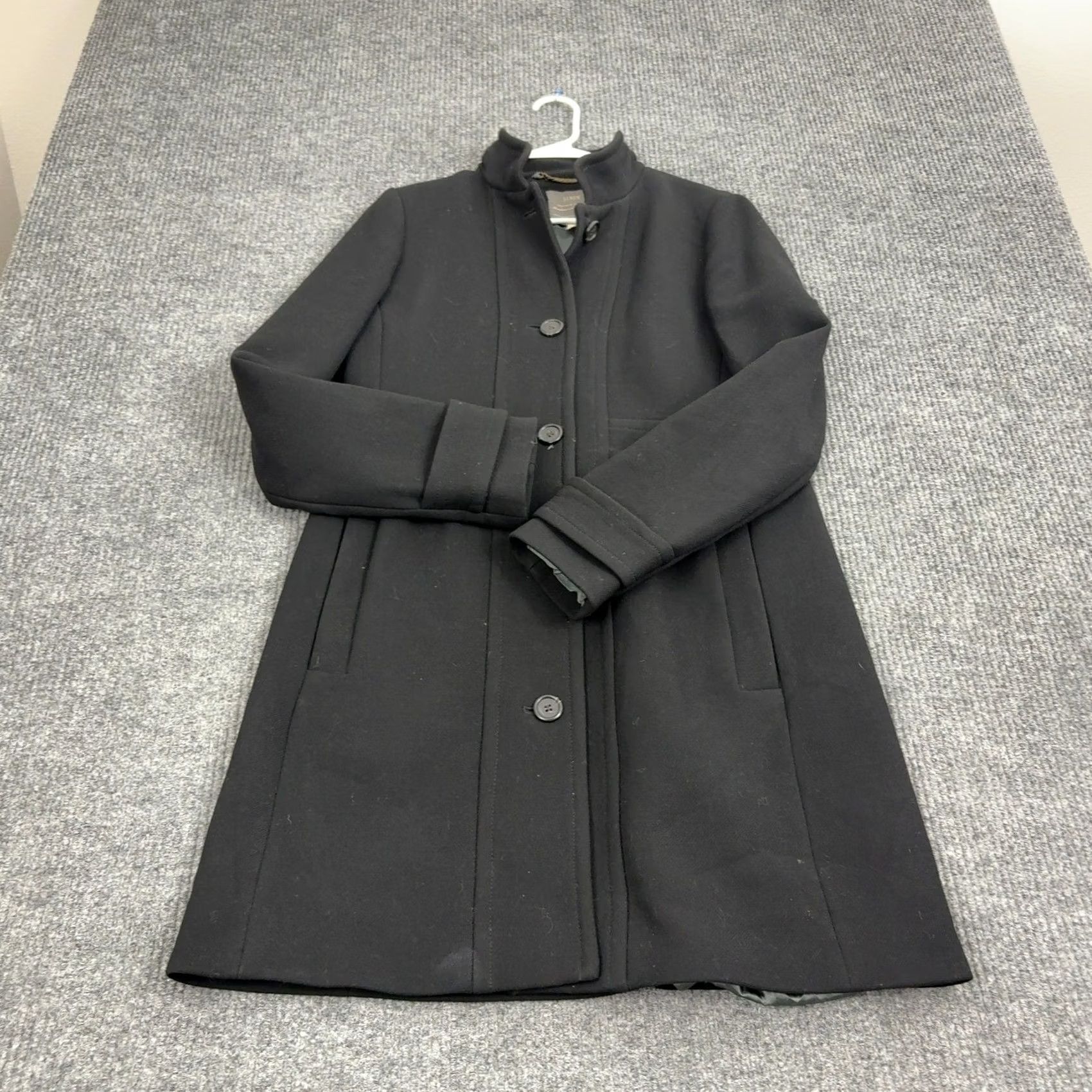 J.Crew J Crew Coat Womens 12 Black Wool Double Cloth Mock Neck Classic Winter Size XL / US 12-14 / IT 48-50 - 5 Thumbnail
