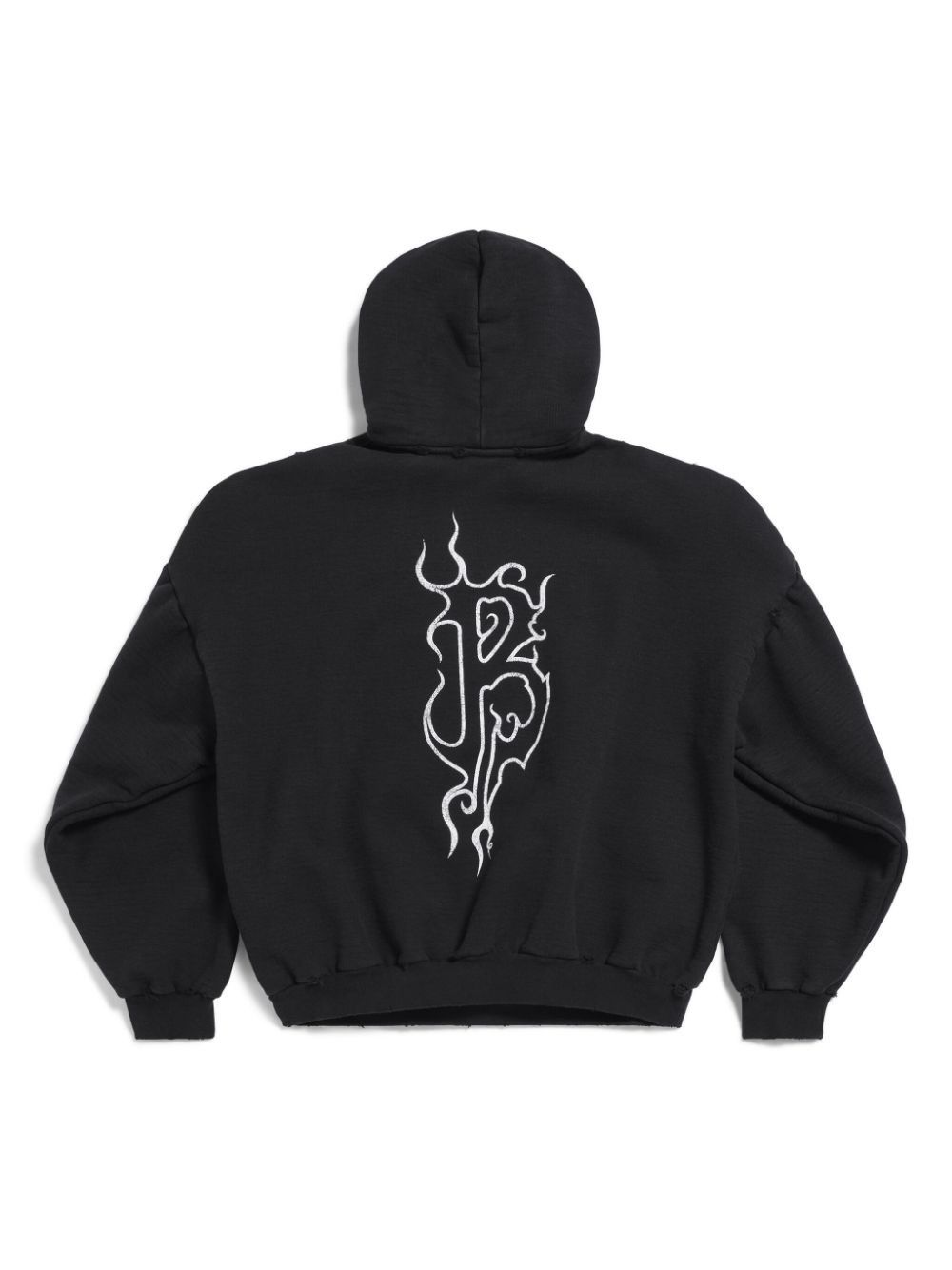 Balenciaga oc11z1025 Darkwave Round Hoodie Oversized in Black Size US M / EU 48-50 / 2 - 7 Thumbnail