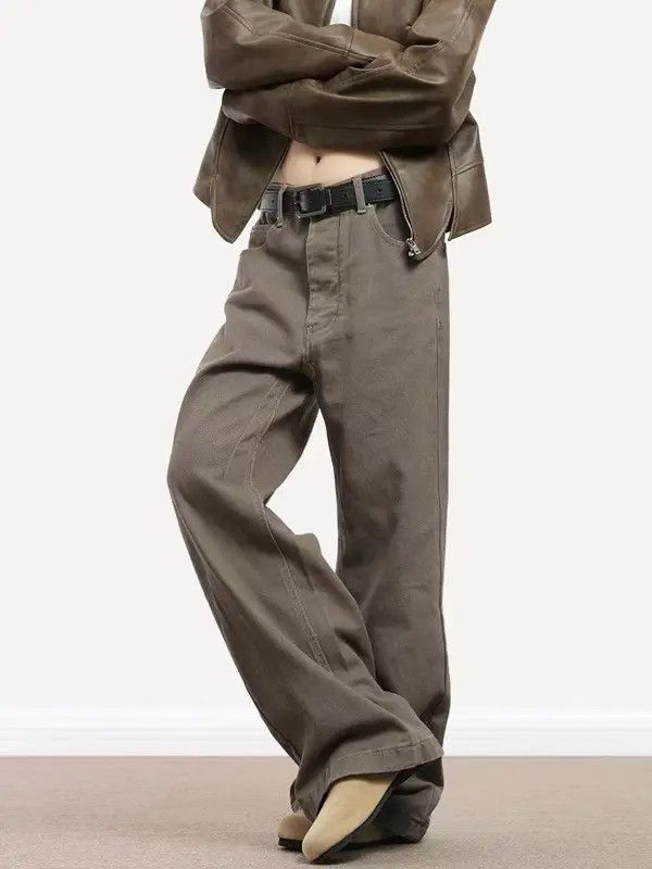 Japanese Brand Maillard vintage washed loose brown all-match jeans for men Size US 32 / EU 48 - 7 Thumbnail