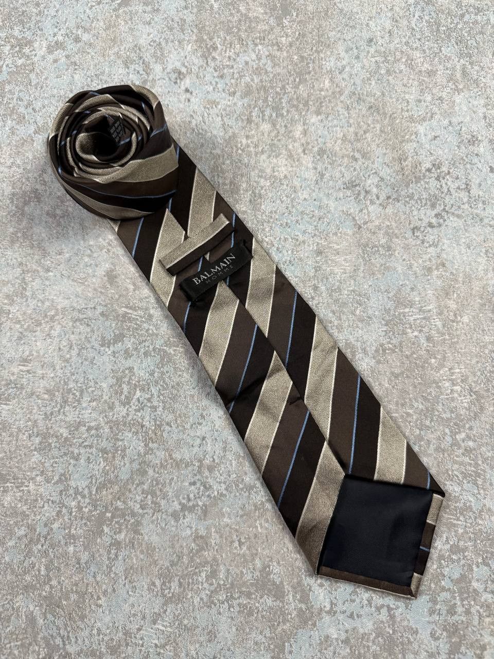 Balmain Balmain Homme Striped 100% Silk Men's Tie Size ONE SIZE - 1 Thumbnail