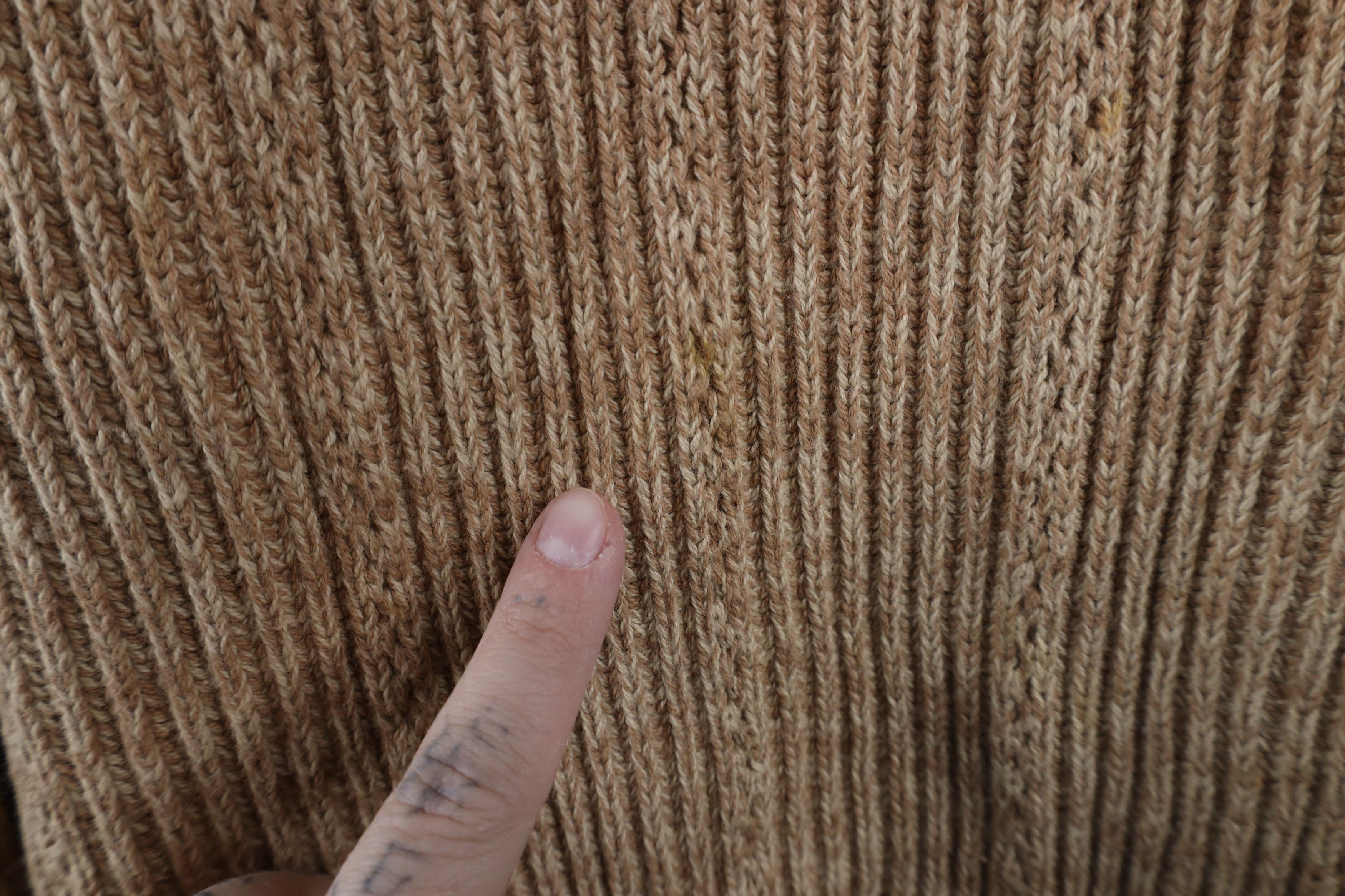 Chaps × Vintage Vintage 90s Chaps Cotton Ribbed Knit Sweater Oatmeal Brown Size US L / EU 52-54 / 3 - 6 Thumbnail