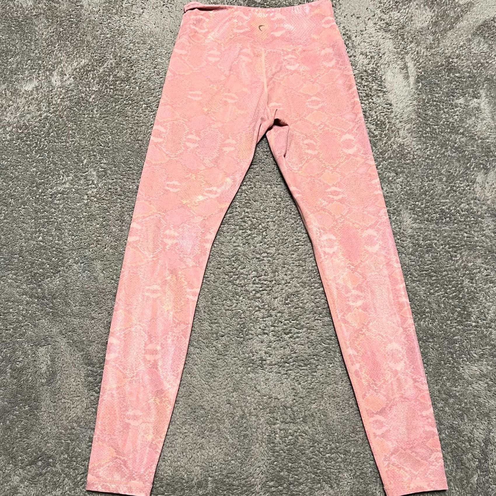 Pinko Zyia Active Leggings Womens 6-8 Pink Snake Print Ankle Pants Size 28" / US 6 / IT 42 - 3 Thumbnail