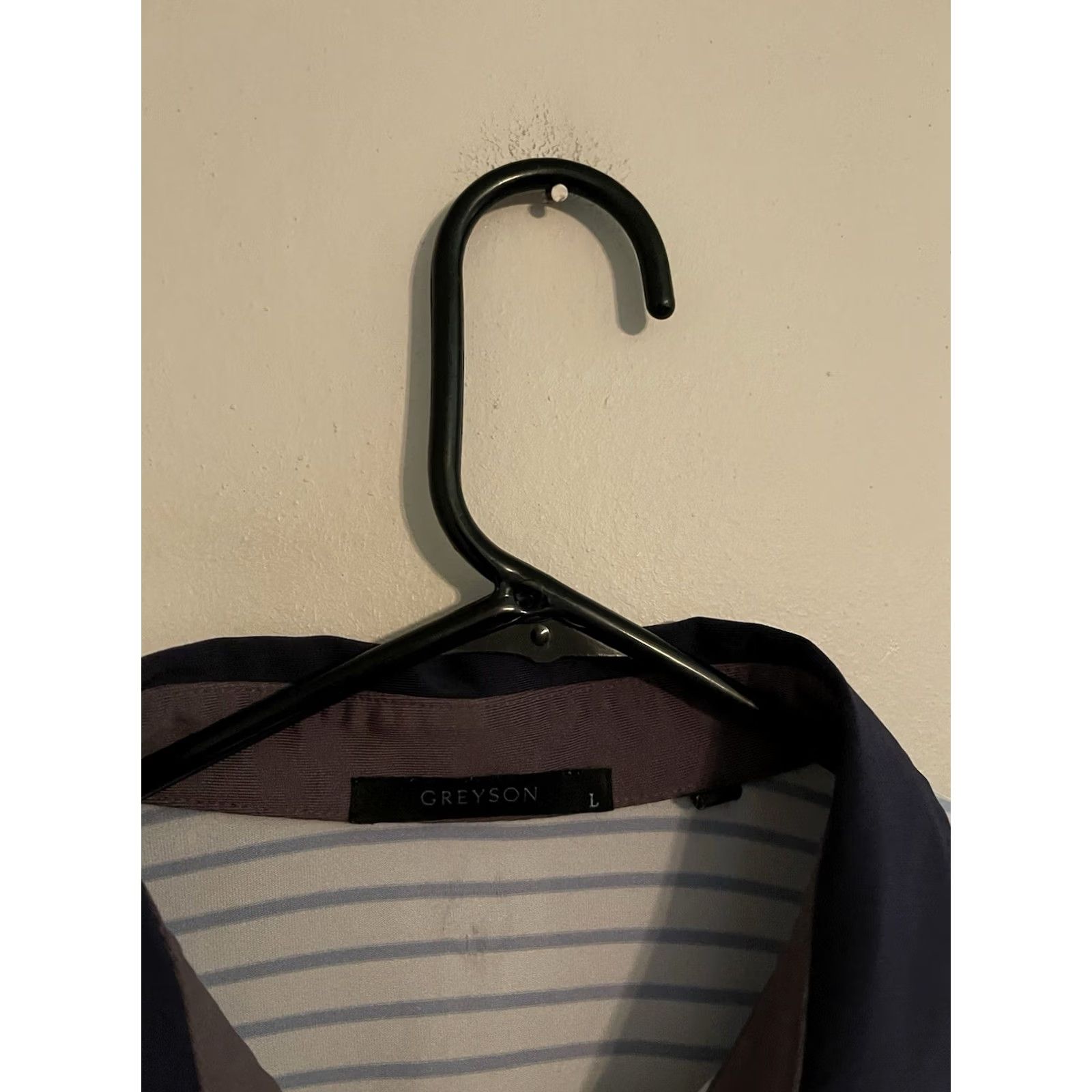Vintage Greyson Polo Shirt - Men's Large Athletic Performance Golf Striped Polyester Jersey Short Sleeve Blue 90%poly 10%spandex Size US L / EU 52-54 / 3 - 2 Thumbnail