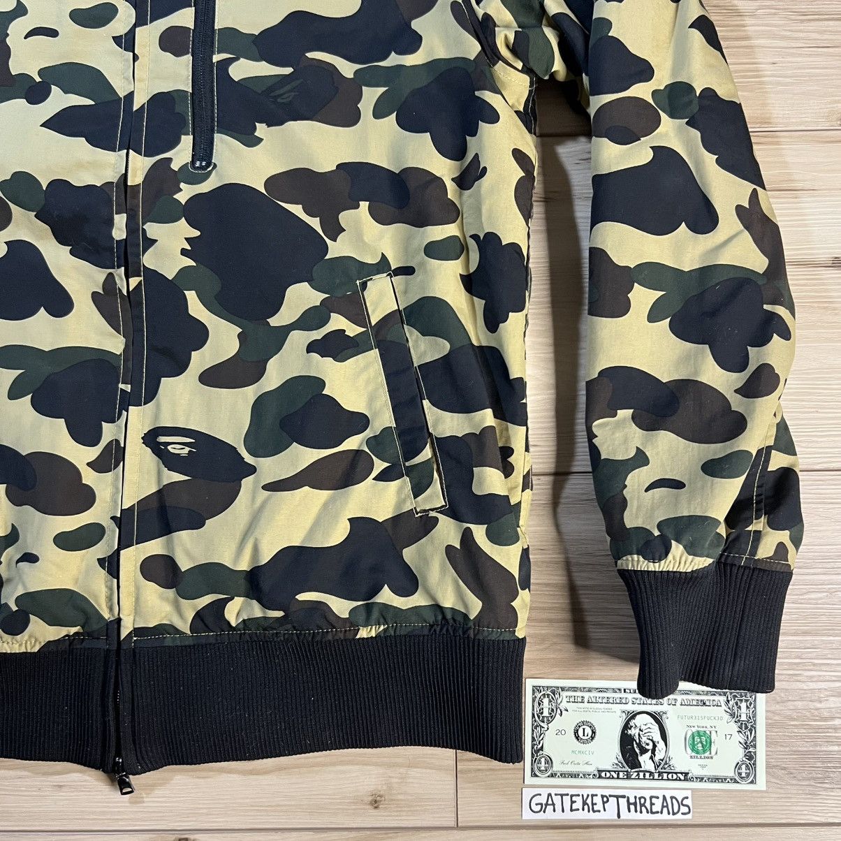 Bape BAPE Beige ABC Camo Fleece Lined Windbreaker Jacket Size US XL / EU 56 / 4 - 8 Thumbnail