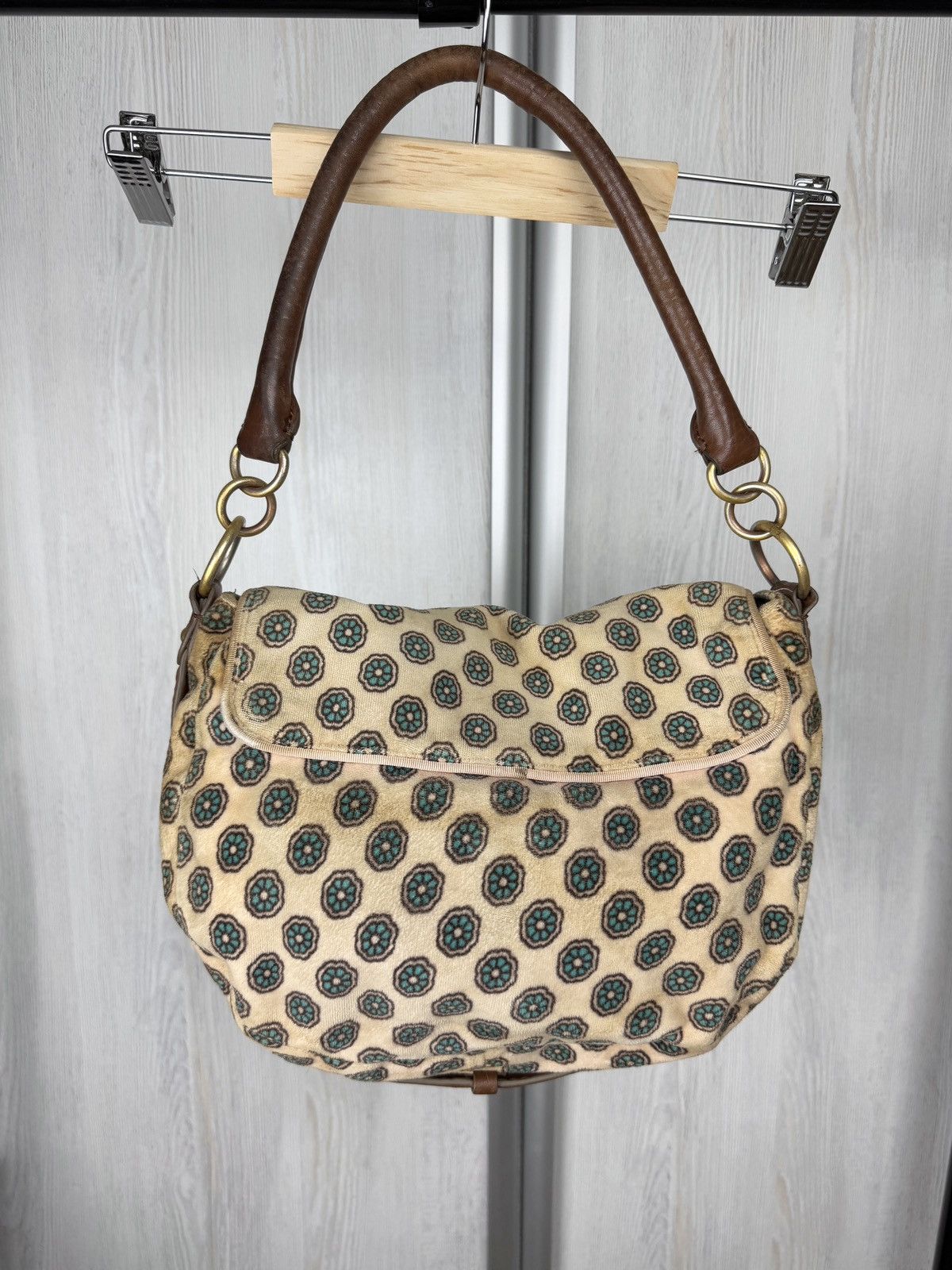 Juicy Couture Y2K JUICY COUTURE VELOUR LEATHER FLORAL RARE Shoulder bag Size ONE SIZE - 7 Thumbnail