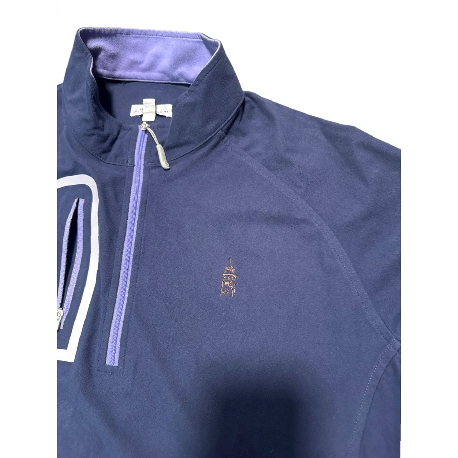 Peter Millar Peter Millar Crown Sport Forge Performance Quarter Zip Shirt Men L Blue/purple Logo Crest Golf Activewear Size US L / EU 52-54 / 3 - 7 Thumbnail