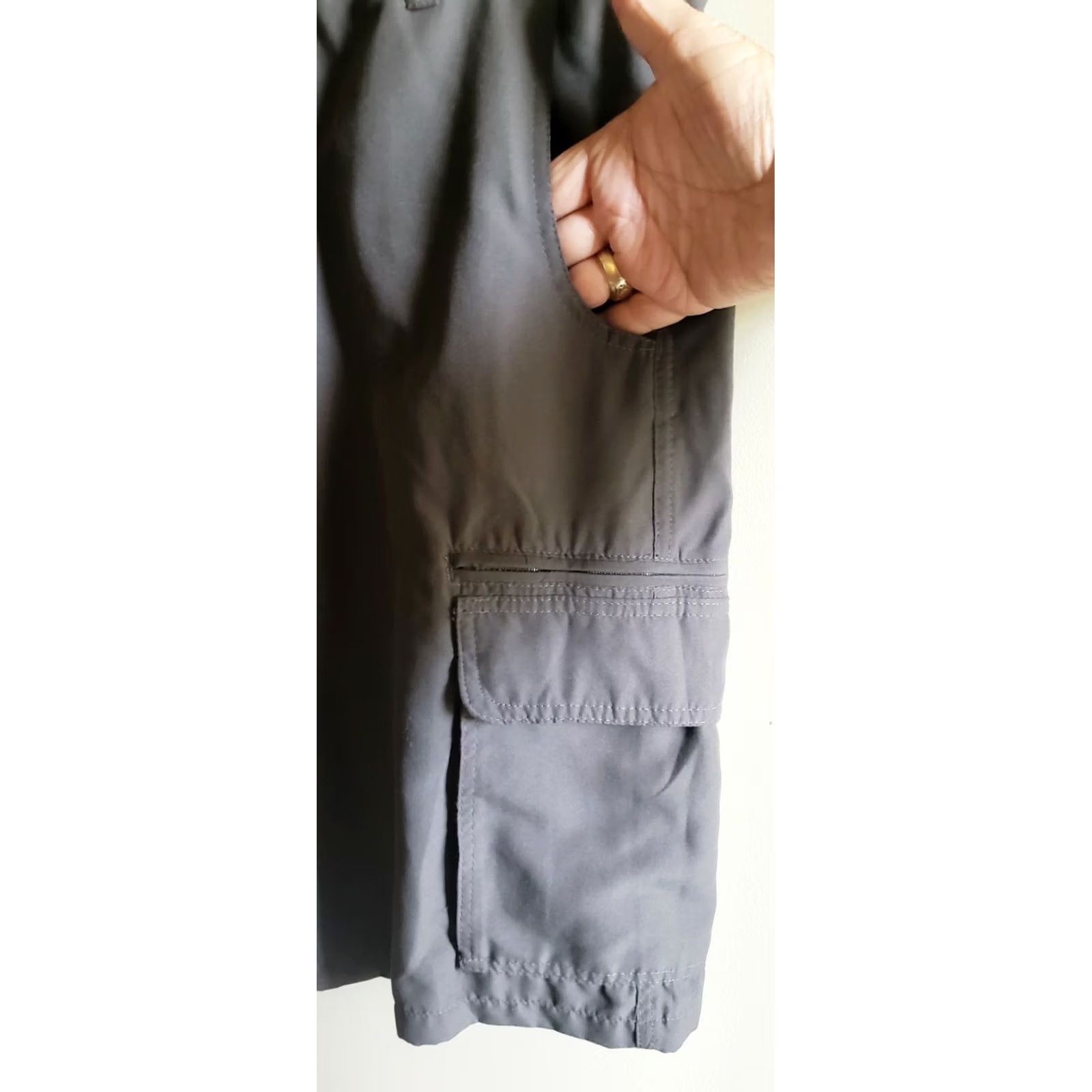 Burnside Burnside Men's Bermuda Shorts Solid Gray 36 Inseam 11" Regular Waist 36 Cotton Blend Casual Vintage: No Size US 36 / EU 52 - 3 Thumbnail