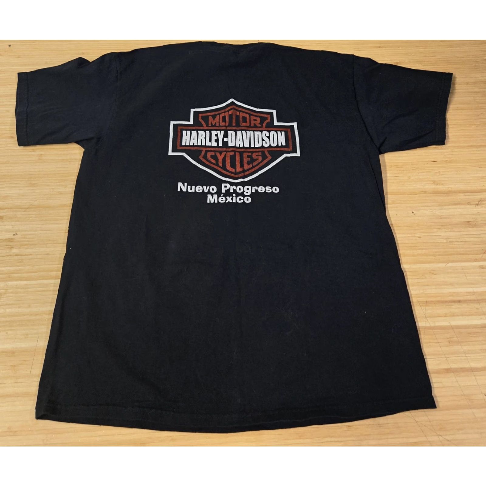Harley Davidson VINTAGE Harley-Davidson Shirt Mens XL Black Nuevo Progreso Mexico Biker Wings Tee Cotton Size US XL / EU 56 / 4 - 5 Thumbnail