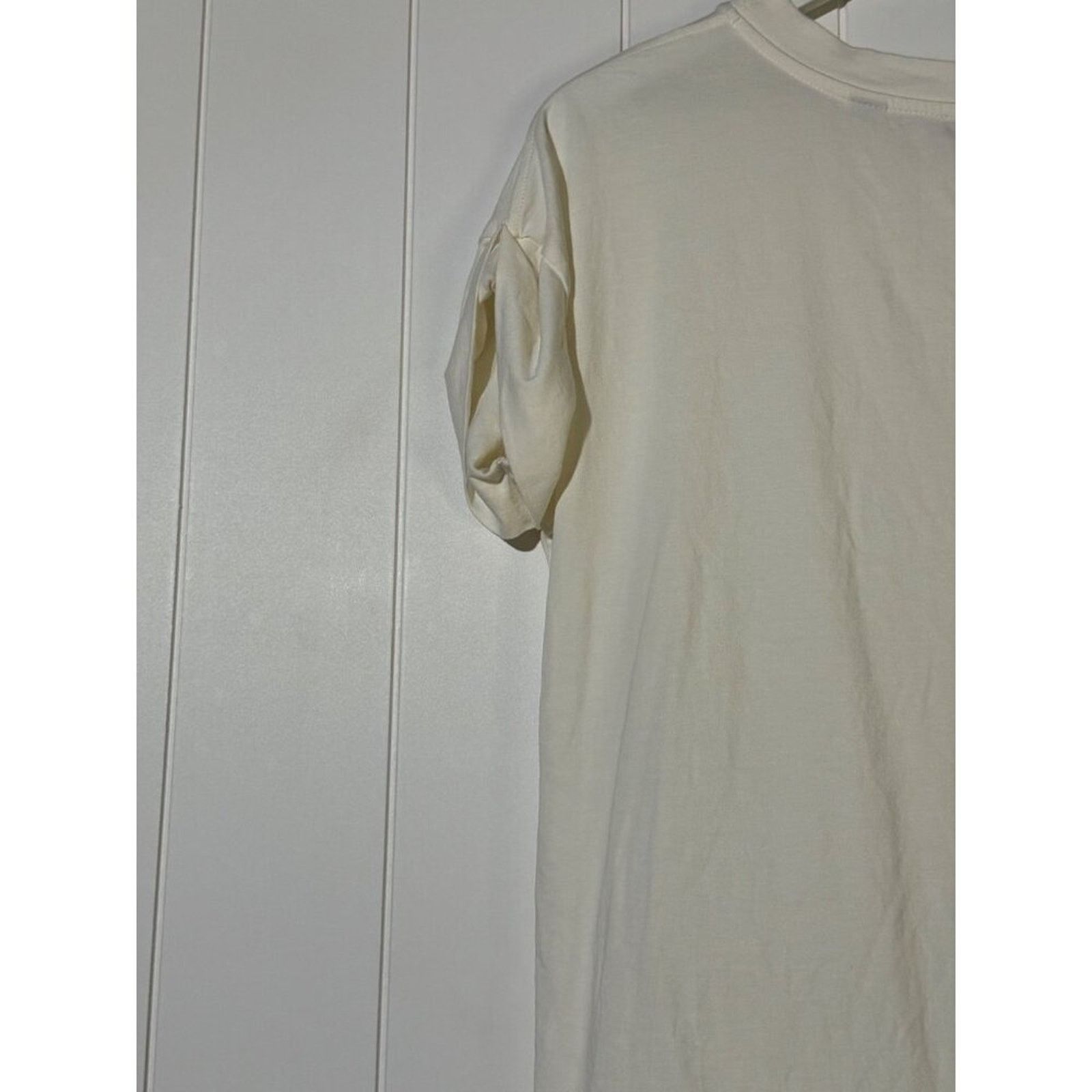 Allsaints AllSaints Off White Crew Neck Tee Shirt Soft Cotton Medium Size M / US 6-8 / IT 42-44 - 5 Thumbnail
