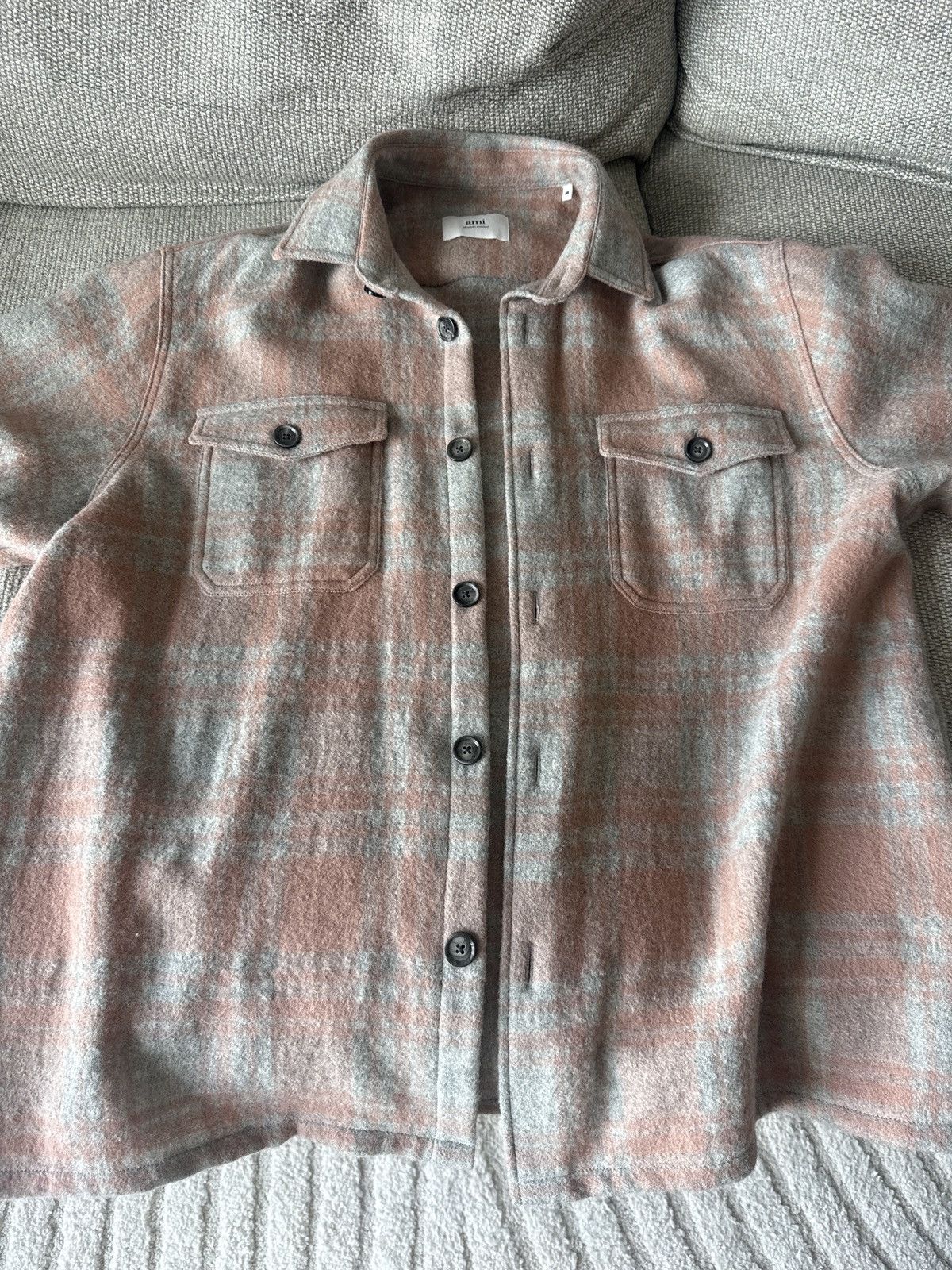 AMI AMI pink plaid shirt jacket Size US M / EU 48-50 / 2 - 4 Thumbnail