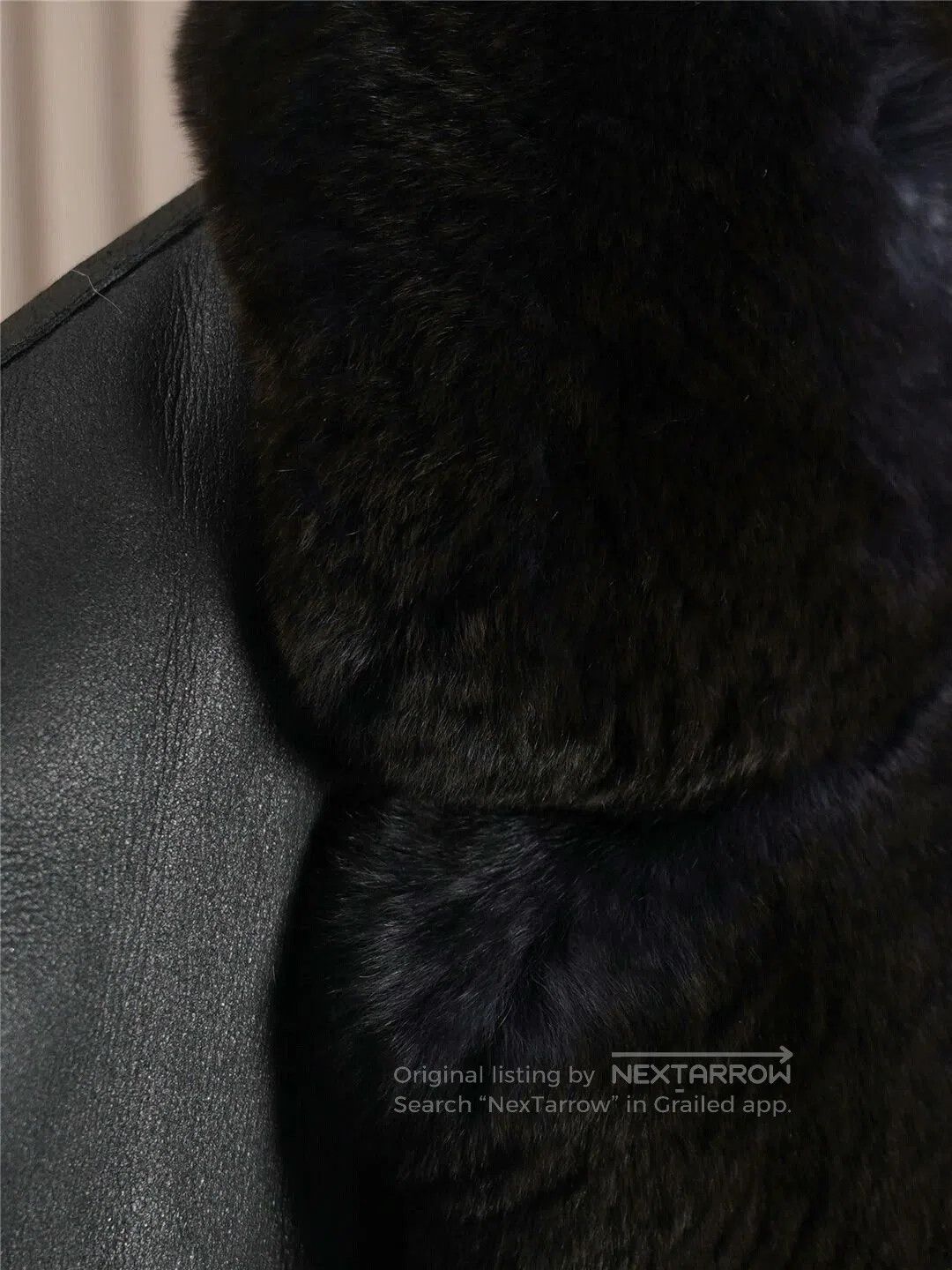 Kiton Black Shearling Leather Coat with Fur Collar. Size US M / EU 48-50 / 2 - 8 Thumbnail