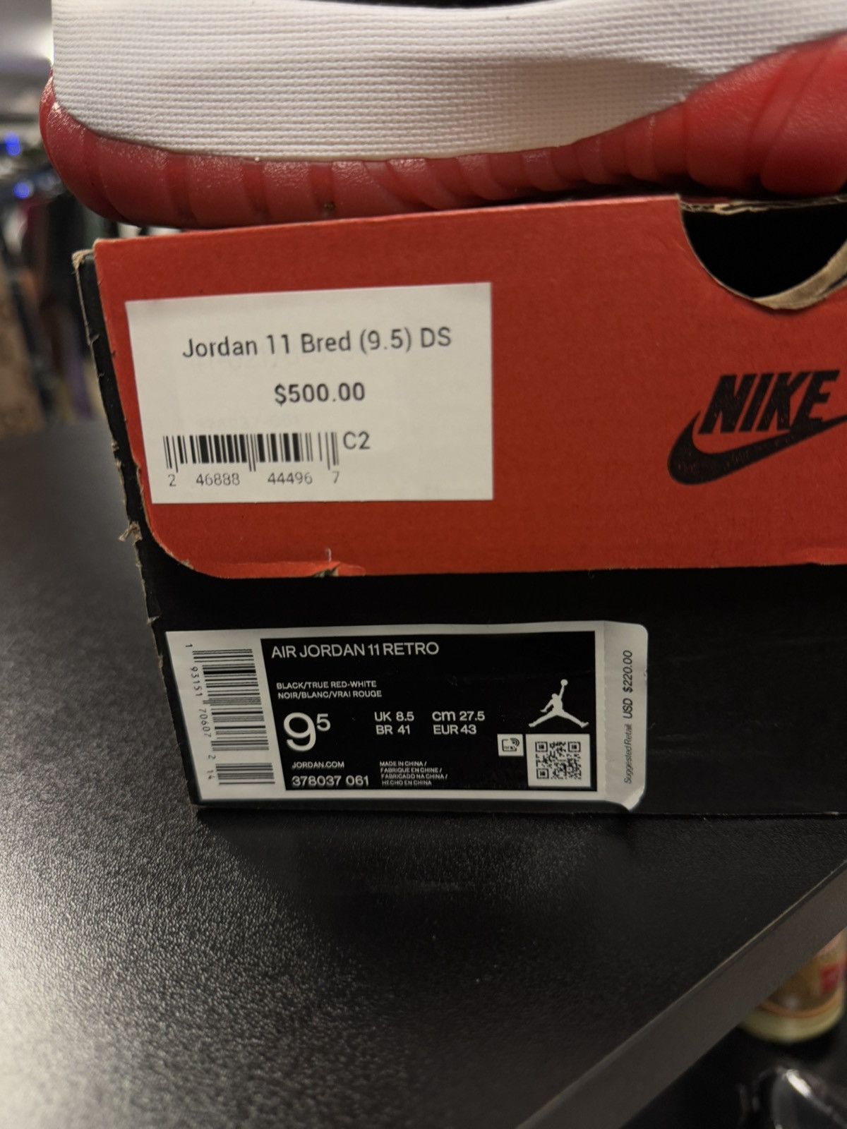 Jordan Brand × Nike Jordan 11 Bred High (378037-061) Size 9.5 W/ Box Size US 9.5 / EU 42-43 - 17 Thumbnail