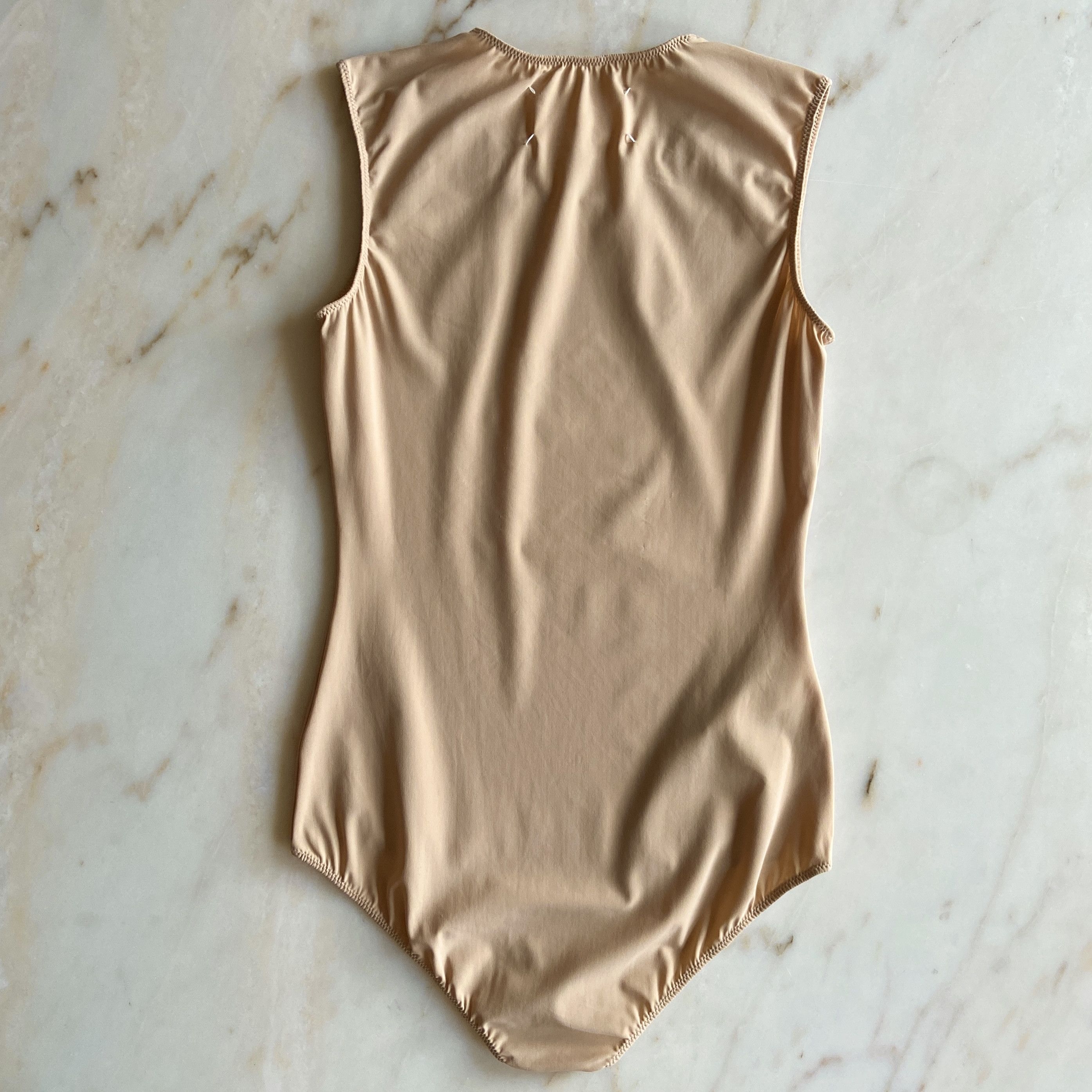 Maison Margiela MAISON MARGIELA BEIGE SLEEVELESS STRETCH JERSEY BODYSUIT Size XS / US 0-2 / IT 36-38 - 6 Thumbnail