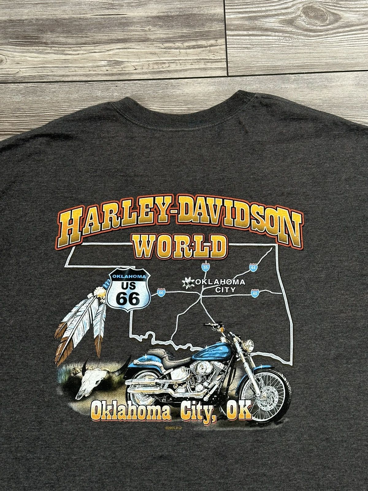 Harley Davidson × Vintage Y2K Harley Davidson Oklahoma City T Shirt Size US XXL / EU 58 / 5 - 4 Thumbnail
