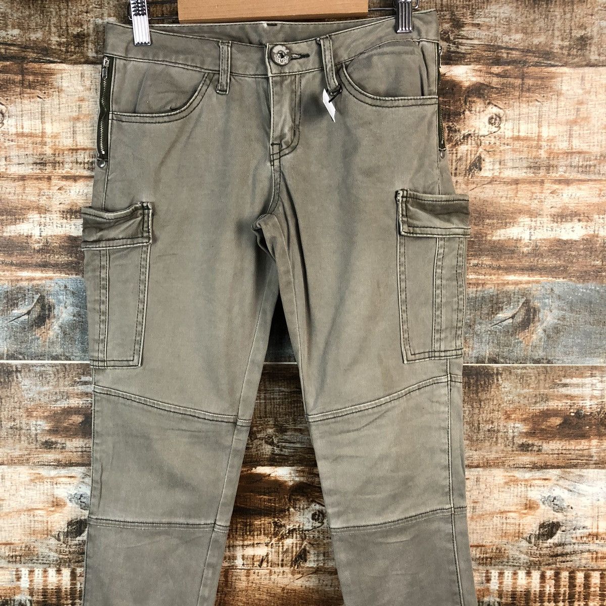 Japanese Brand Spiral Temp Green Cargo Multipocket Pants #A2456 Size 25" / US 0 / IT 36 - 5 Thumbnail