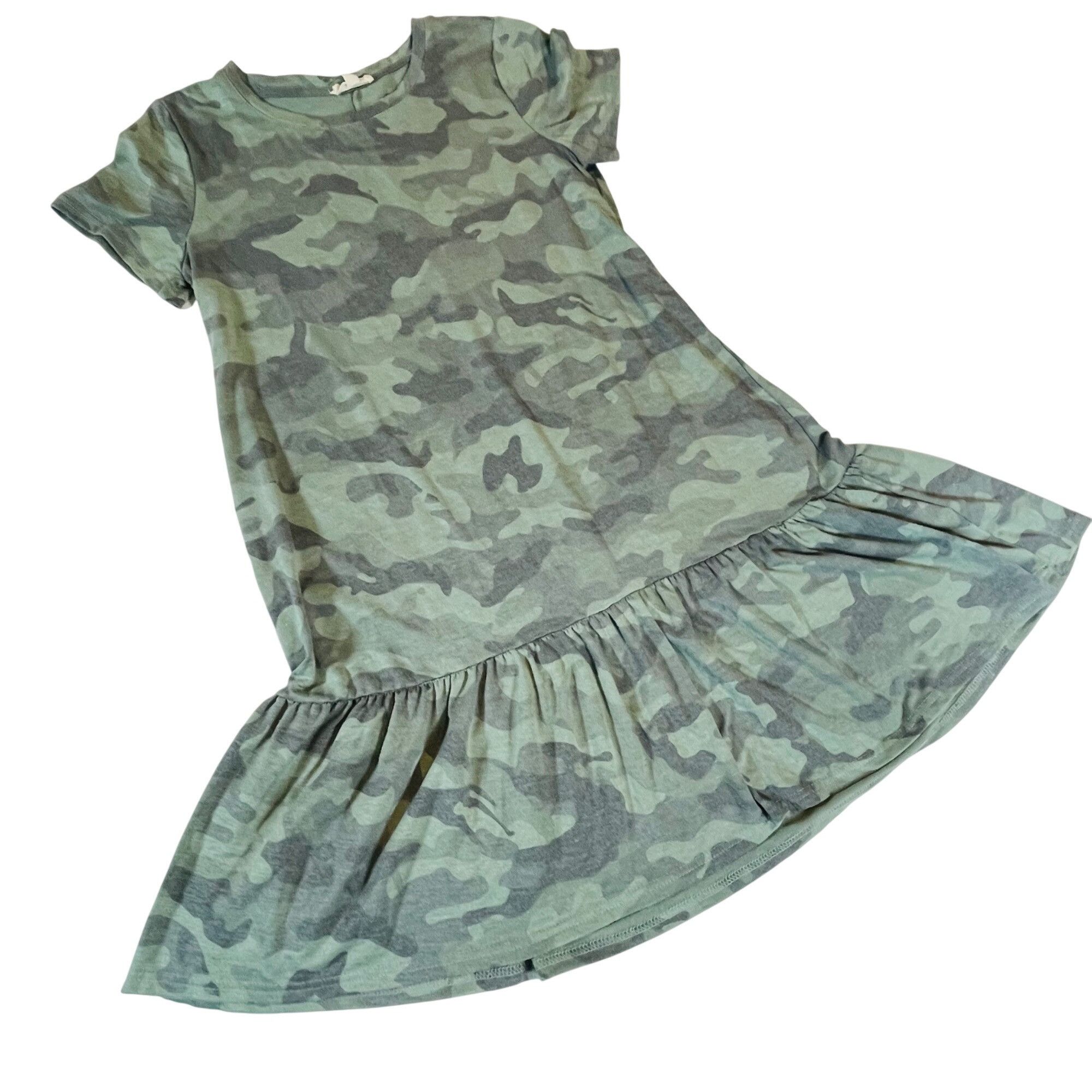 Other Jane & Delancey Women's Ruffled Hem Camouflage T-shirt Dress Size XS / US 0-2 / IT 36-38 - 1 Thumbnail
