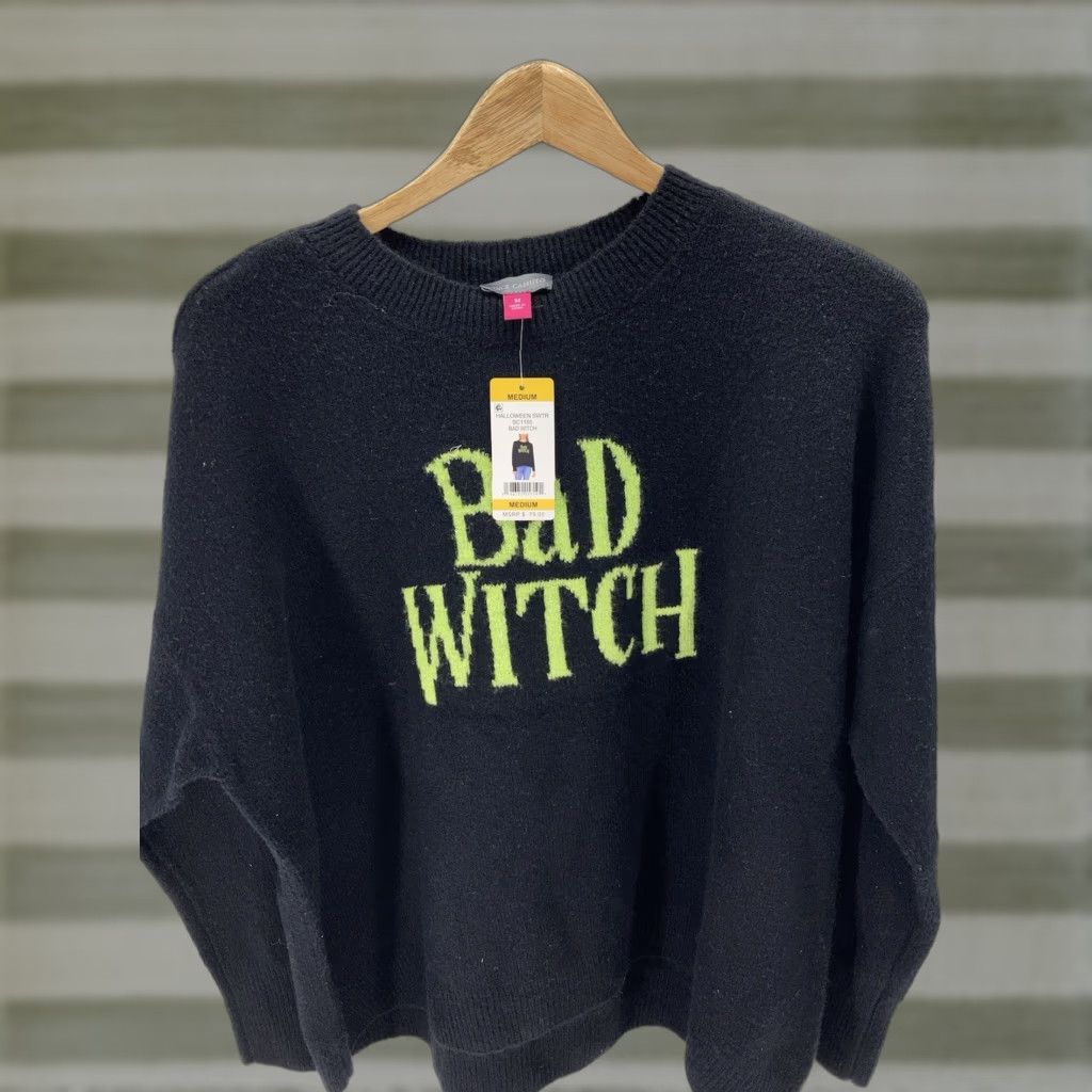 Vince Camuto Vince Camuto Sweater Women Medium Black Bad Witch Wicked Halloween Pullover NWT M Crew Neck Halloween Women Mens? Size M / US 6-8 / IT 42-44 - 1 Thumbnail