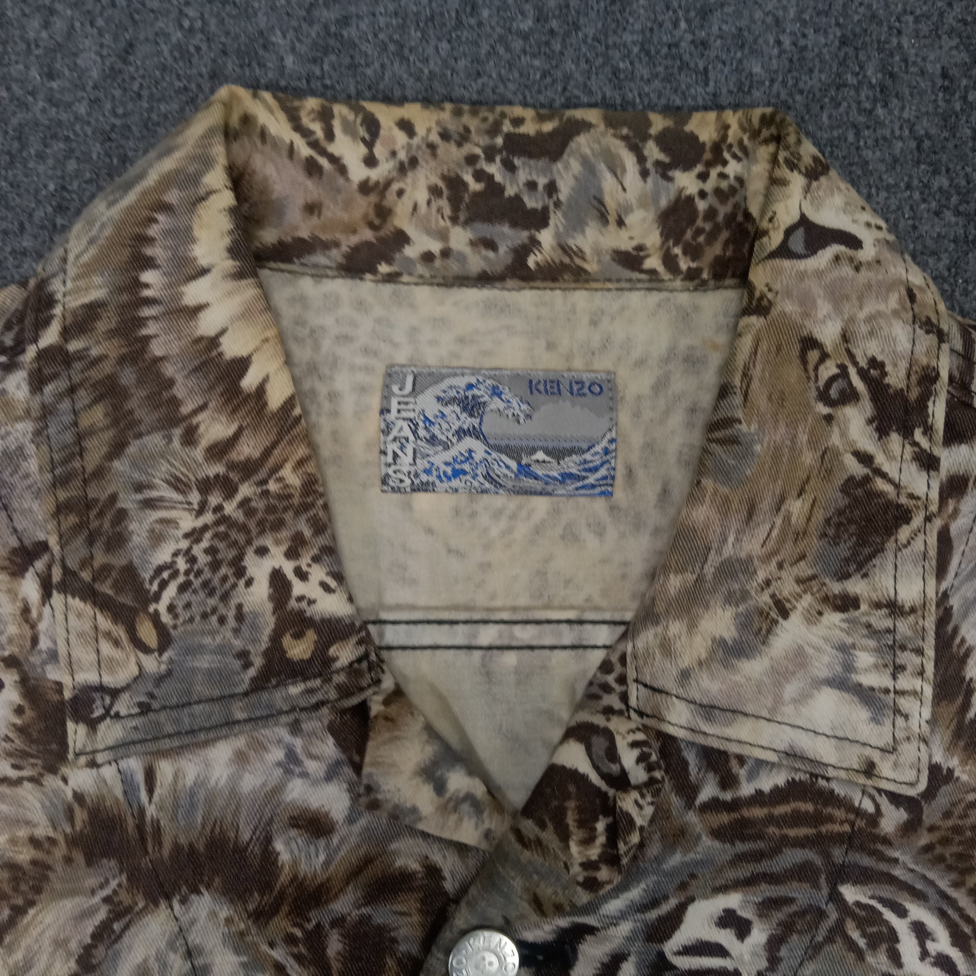Kenzo 90’s KENZO JEANS Full Print Design Crop Jacket Size L / US 10 / IT 46 - 2 Thumbnail