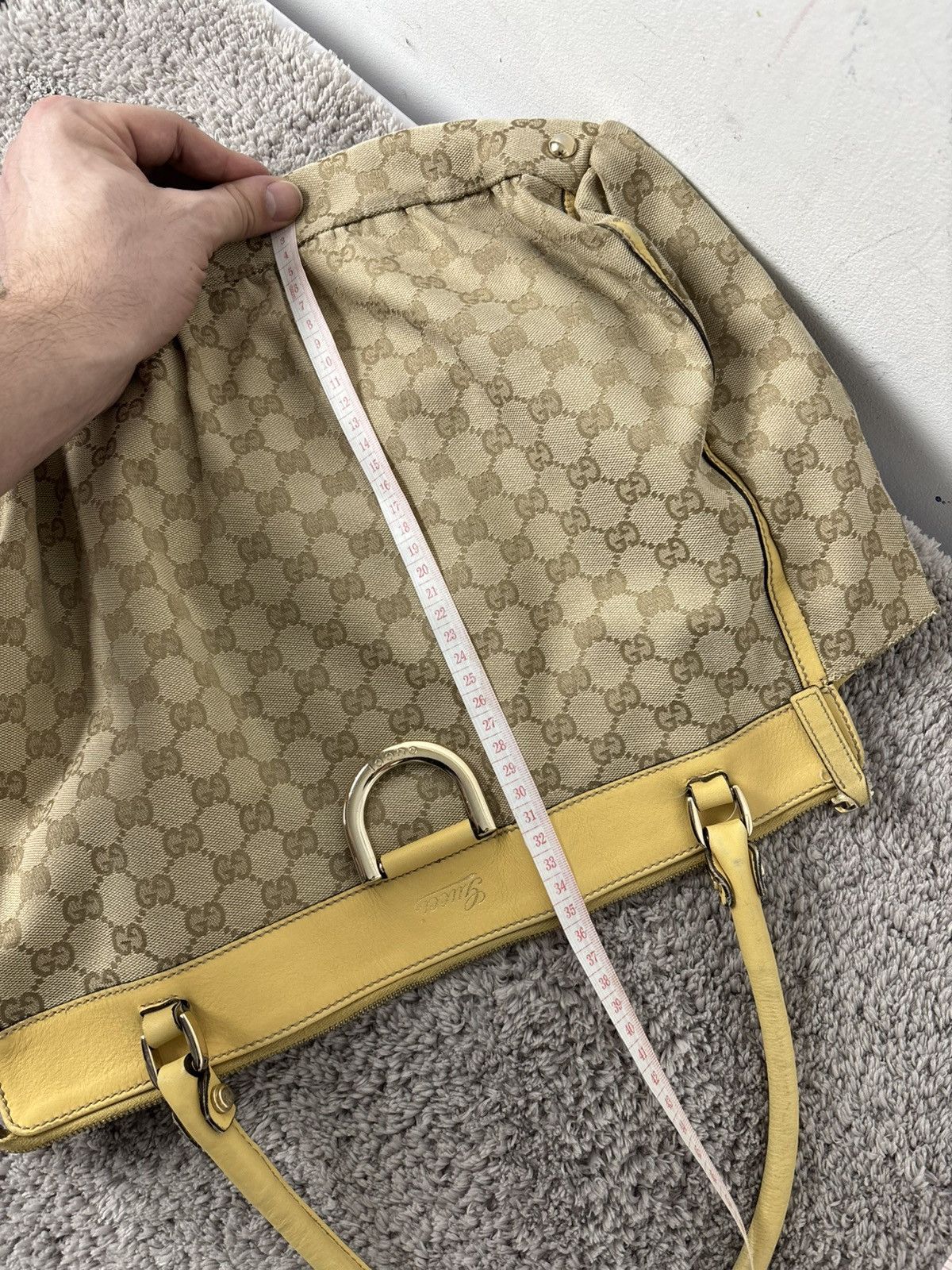 Gucci GUCCI GG Canvas Tote Bag Beige Gold Auth th540 Golden boston Size ONE SIZE - 25 Thumbnail