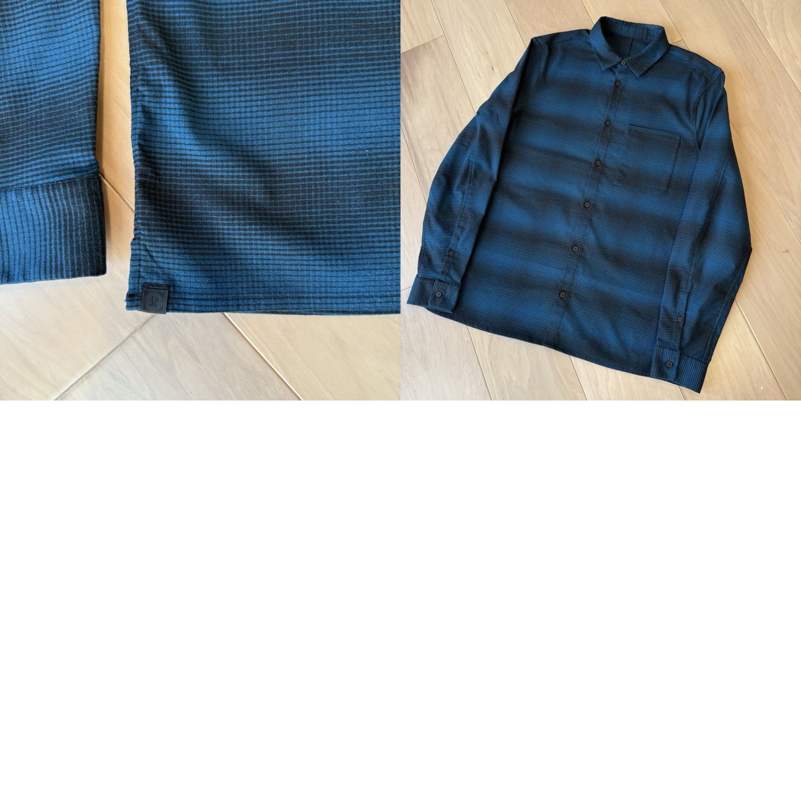 Lululemon Lululemon Mason Peak Flannel Button-Down Shirt L Blue Black Workwear Regular Long Sleeve Collar-Down Cotton Vintage No Mens ABC Size US L / EU 52-54 / 3 - 8 Thumbnail