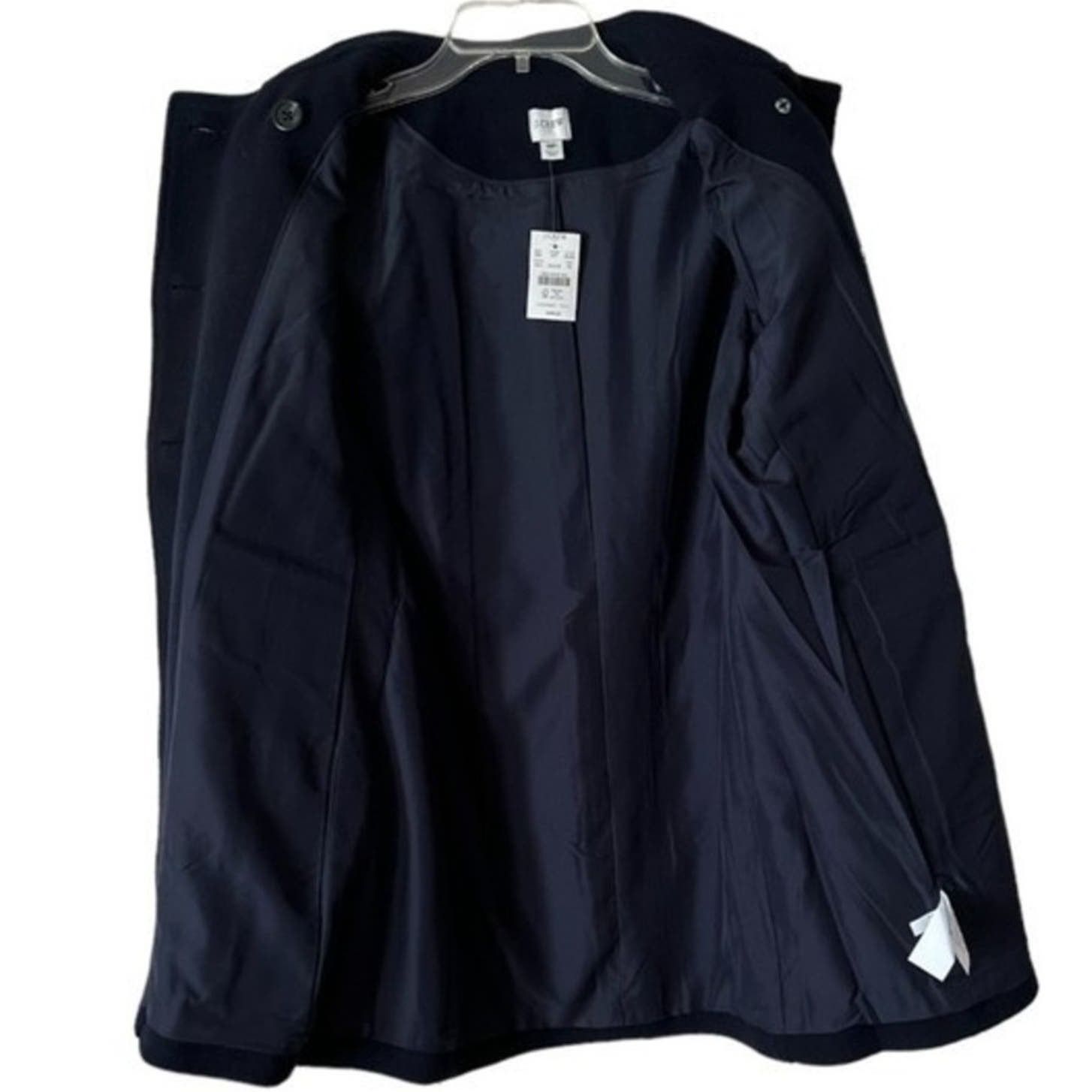 J.Crew J.CREW Petite Navy Wool-Blend Topcoat w/ Tags, 6P Size M / US 6-8 / IT 42-44 - 4 Thumbnail