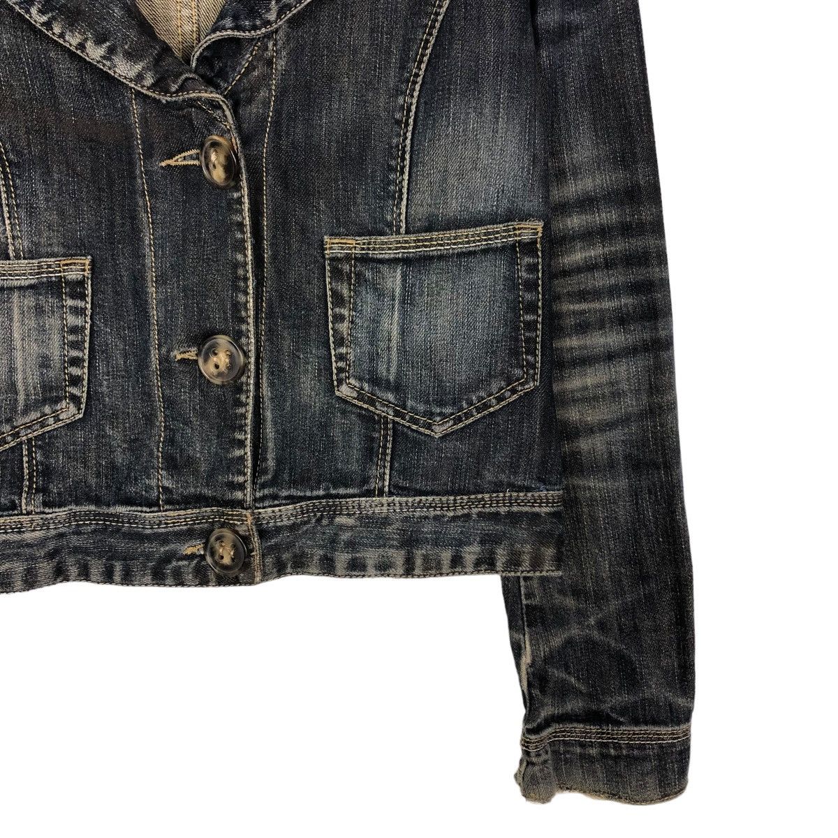 Japanese Brand 🔥CROPPED BIKER DENIM JACKET UCOB ISSEY MIYAKE Size M / US 6-8 / IT 42-44 - 5 Thumbnail