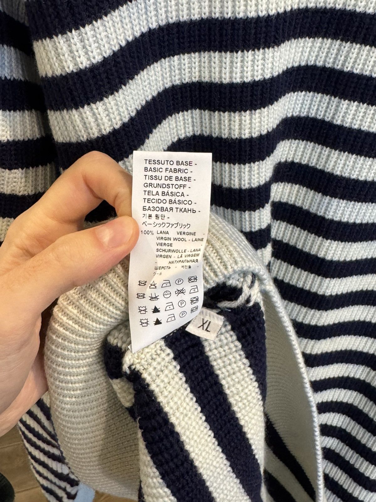 Barena Barena - Tie-Dyed Striped Ribbed Wool Rollneck Sweater Size US XL / EU 56 / 4 - 11 Thumbnail
