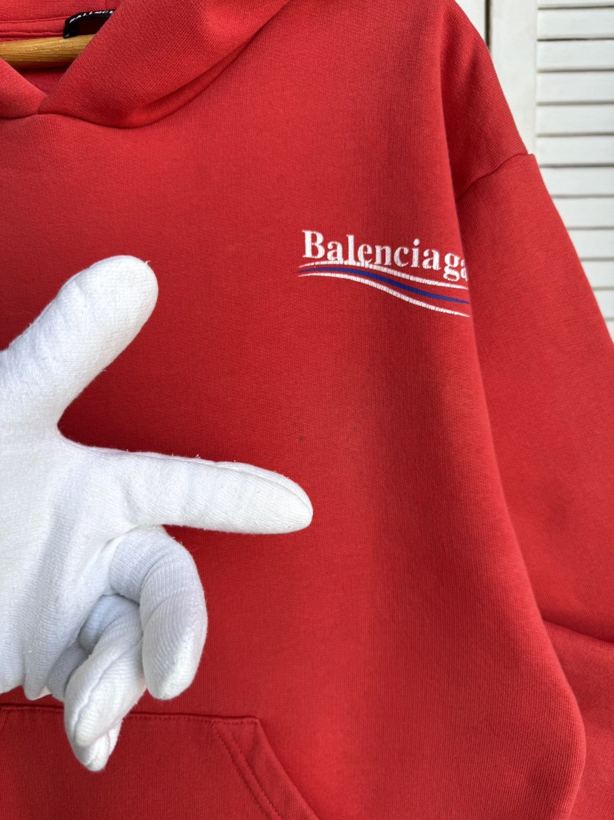 Balenciaga Balenciaga Campaign Wave Logo Pullover Hoodie Red Authentic Size US XXS / EU 40 - 5 Thumbnail