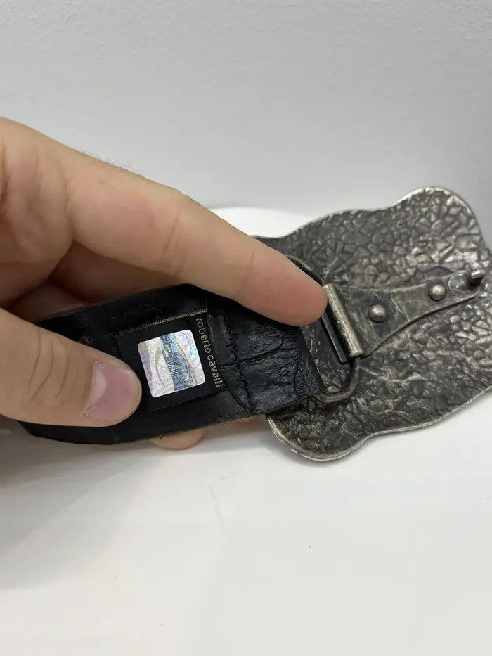 Just Cavalli Vintage Just Cavalli Crocodile Style Leather Belt Size 34 - 2 Thumbnail