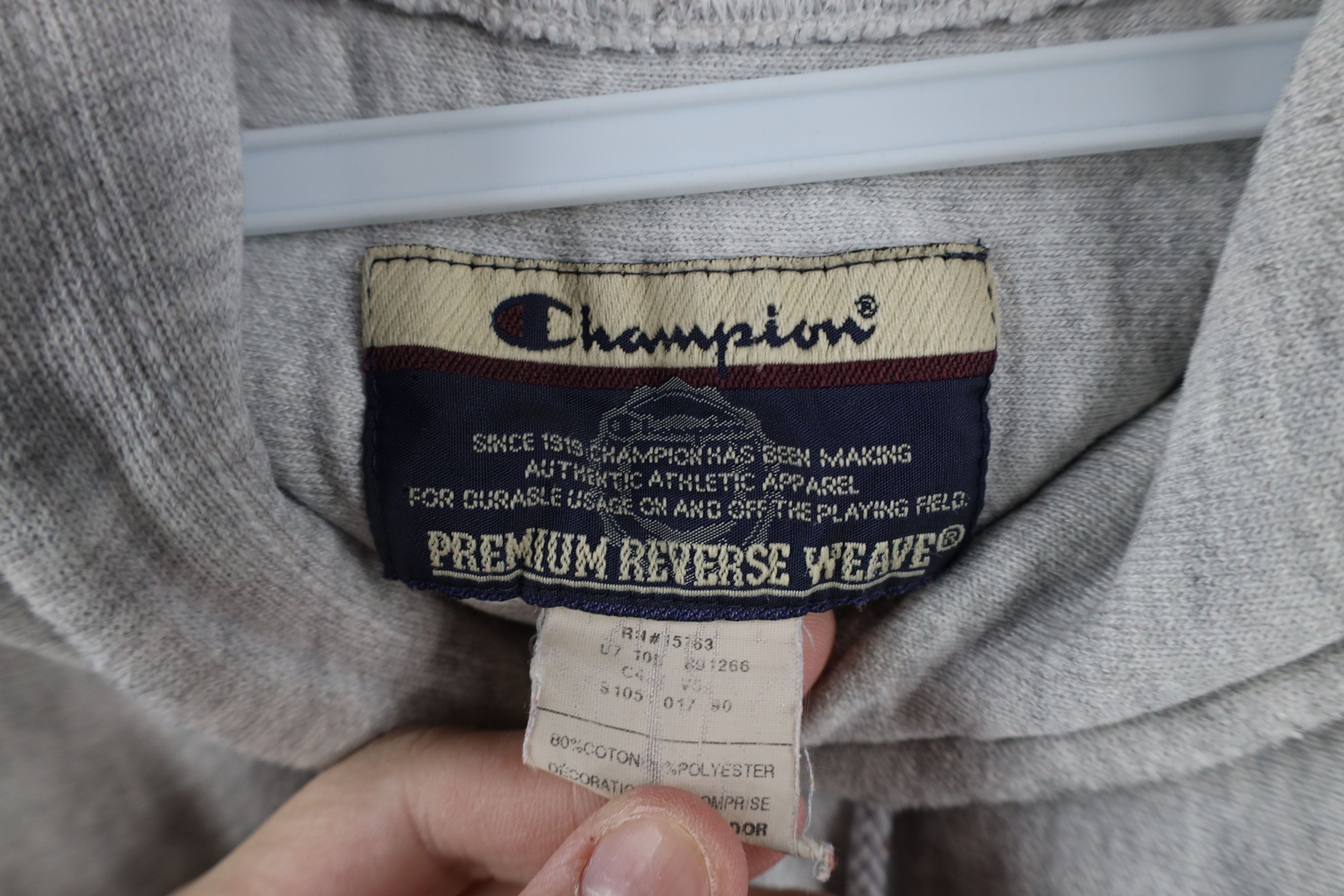 Champion × Vintage Vintage 90s Champion Reverse Weave Heavyweight Hoodie Size US XL / EU 56 / 4 - 12 Thumbnail