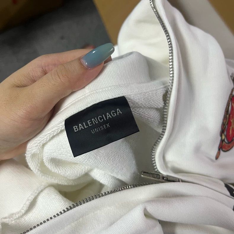 Balenciaga Balenciaga Letter number print hooded zip-up long sleeve s Size US XL / EU 56 / 4 - 4 Thumbnail