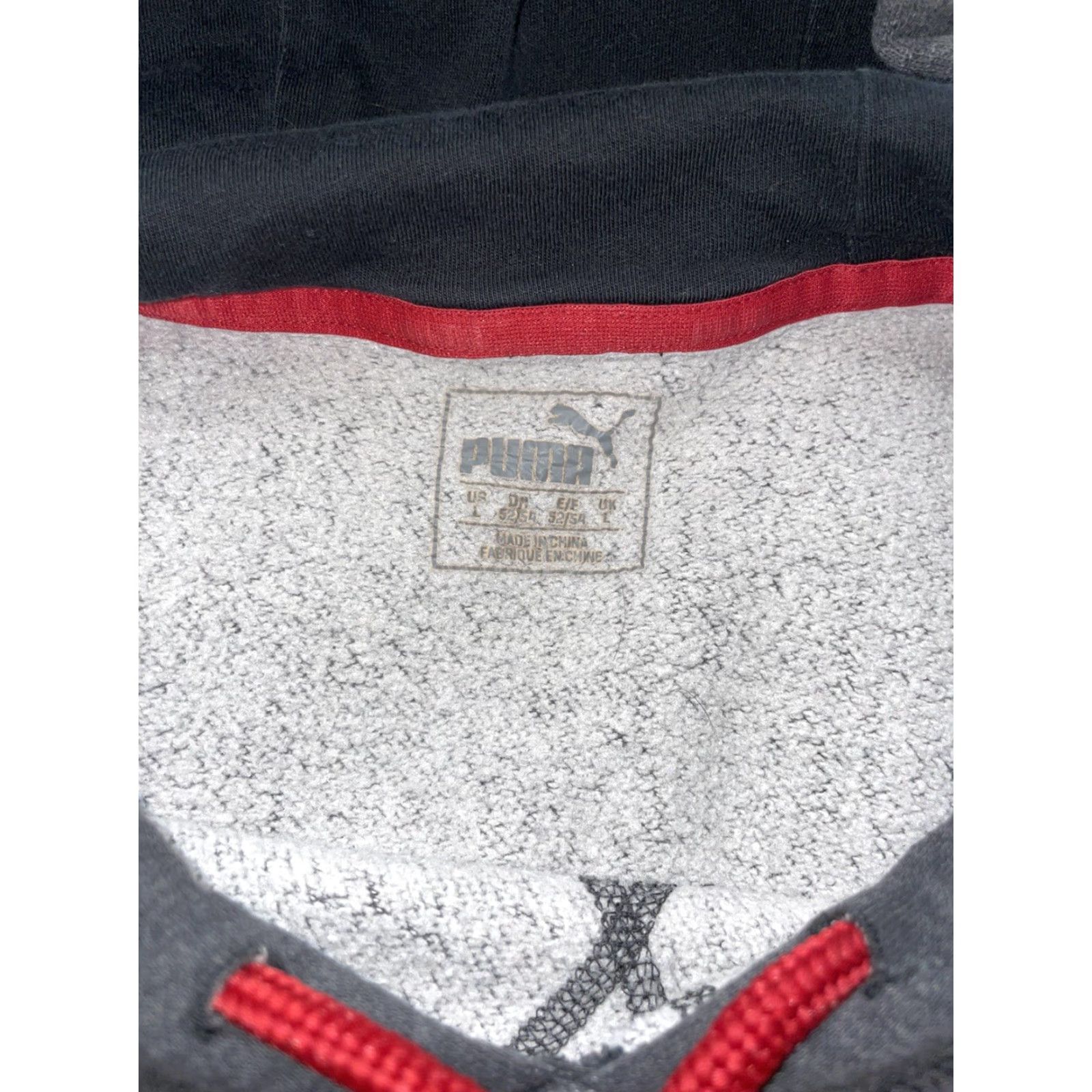 Puma PUMA Grey Red Hoodie Adult Large Pullover Mens Size US L / EU 52-54 / 3 - 5 Thumbnail