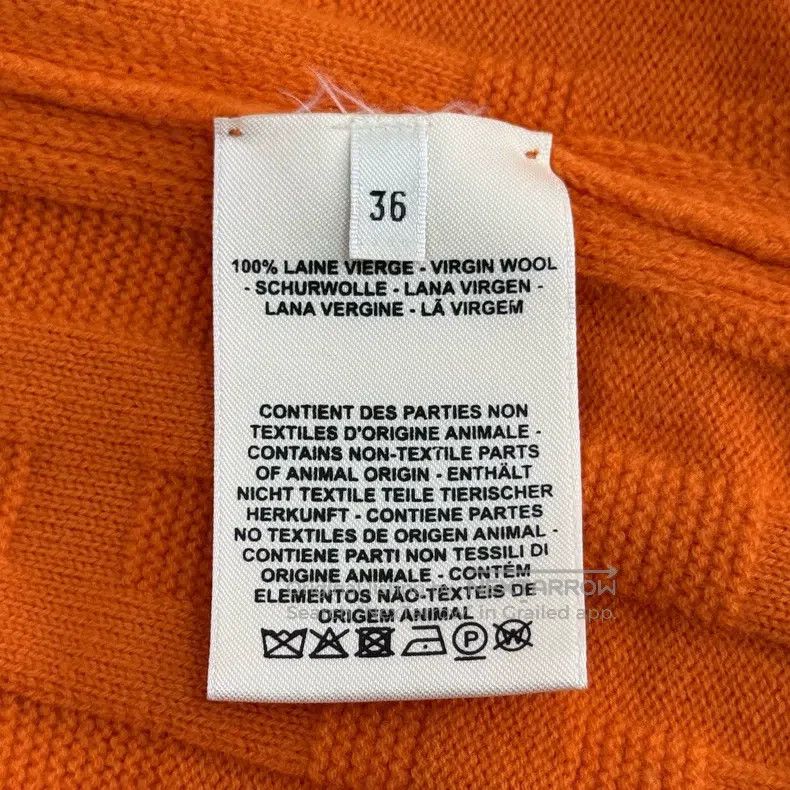 Hermes Hermes Orange full H wool cardigan Size XS / US 0-2 / IT 36-38 - 6 Thumbnail