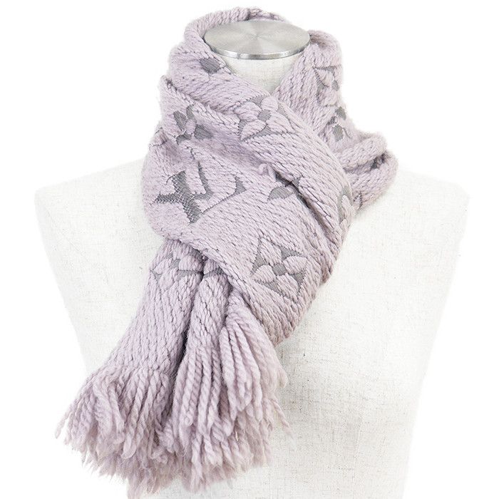 Louis Vuitton Louis Vuitton Louis Vuitton Echarpe Logomania Monogram Wool Silk Scarf Textile Scarf M74742 DUTY FREE for USA Size ONE SIZE - 1 Thumbnail